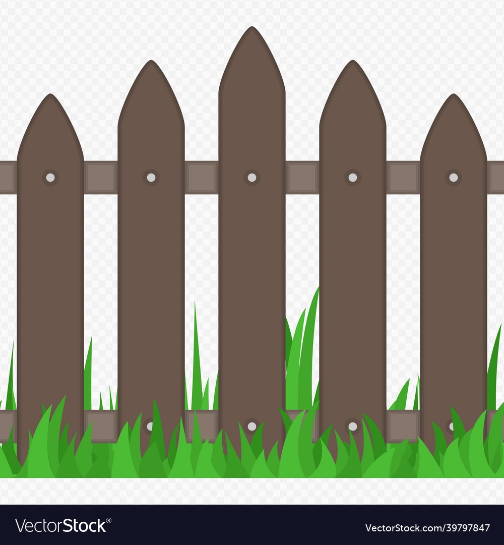 Wooden Fence With Grass Type Tre Royalty Free Vector Image