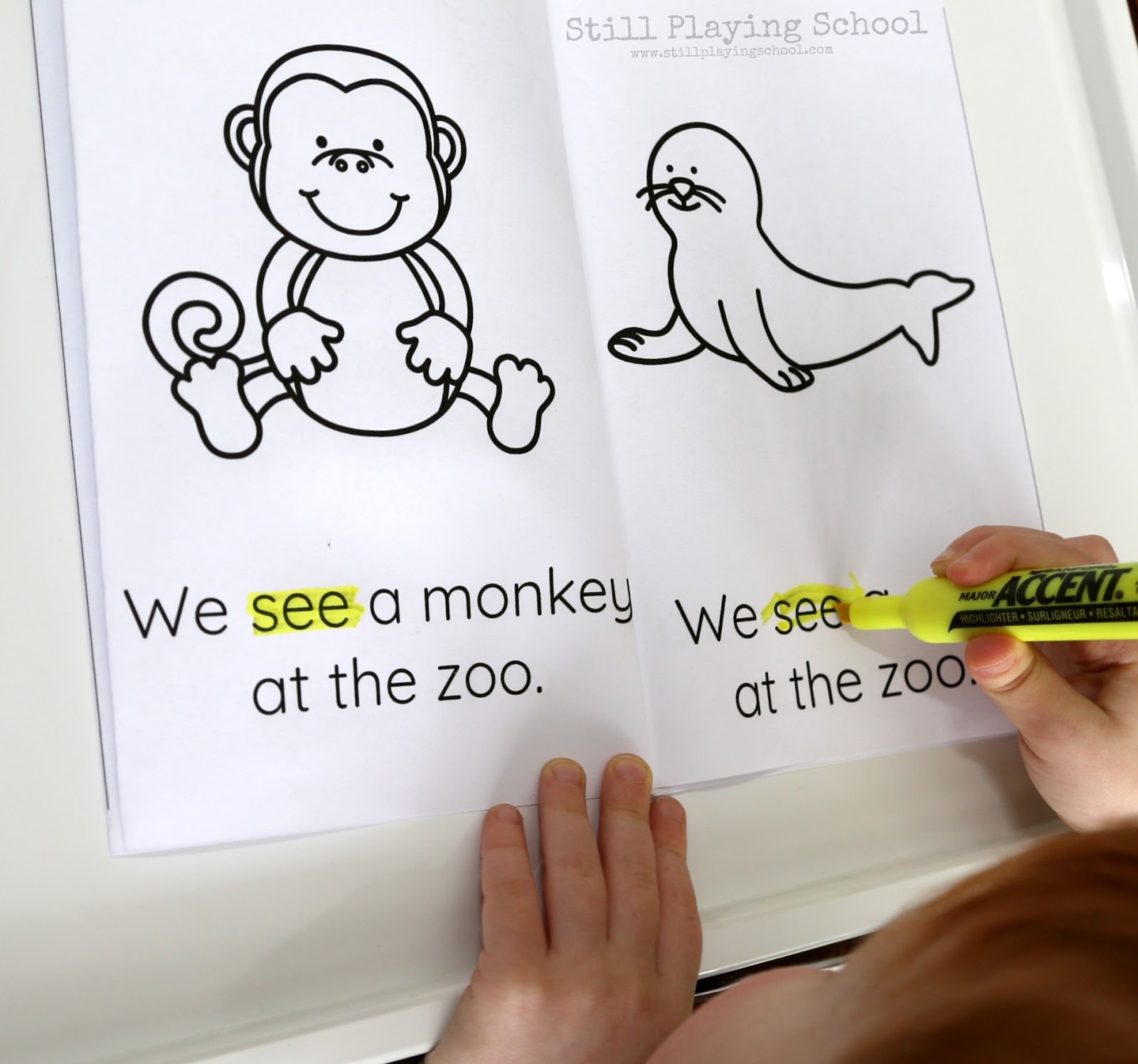 Zoo Emergent Reader Sight Word Book Still Playing School