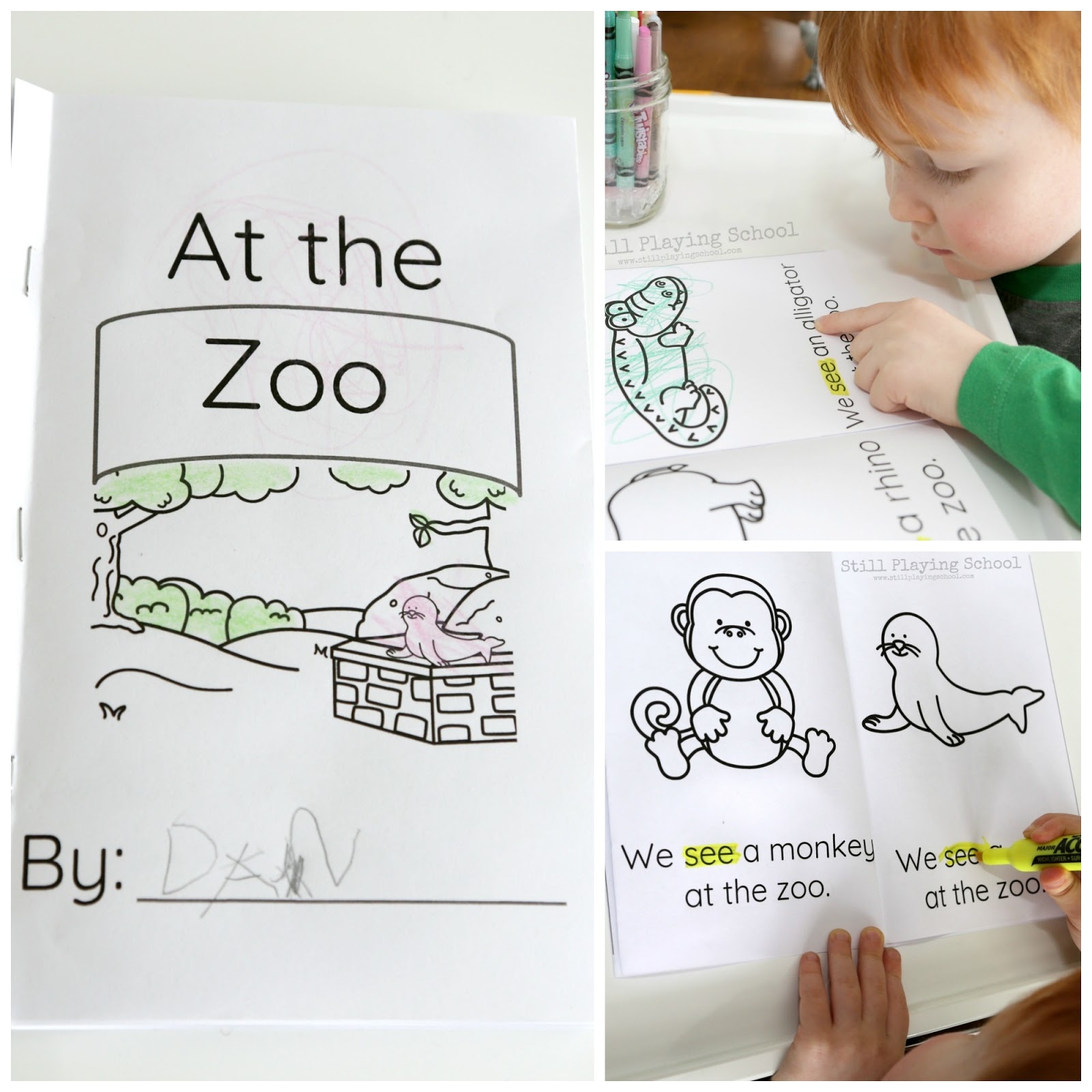 Zoo Emergent Reader Sight Word Book Still Playing School