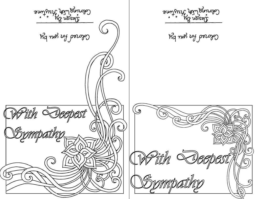 10 Color Your Own Sympathy Card sets Of Ten instant Download get Well Soon Sympathy condolences greeting Card adult Coloring Page Etsy