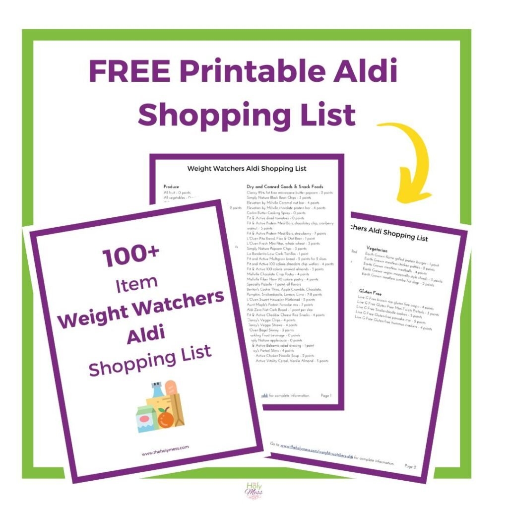 100 Weight Watchers Aldi Shopping List 2024 Free Printable 