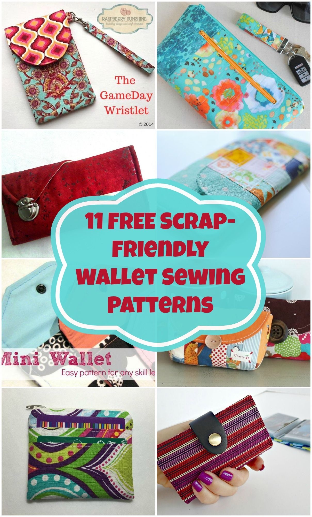 11 Free Wallet Sewing Patterns All Scrap Friendly Easy To Sew With Smaller Pieces Of Fabric I ve Had Wallet Pattern Free Sew Wallet Wallet Sewing Pattern