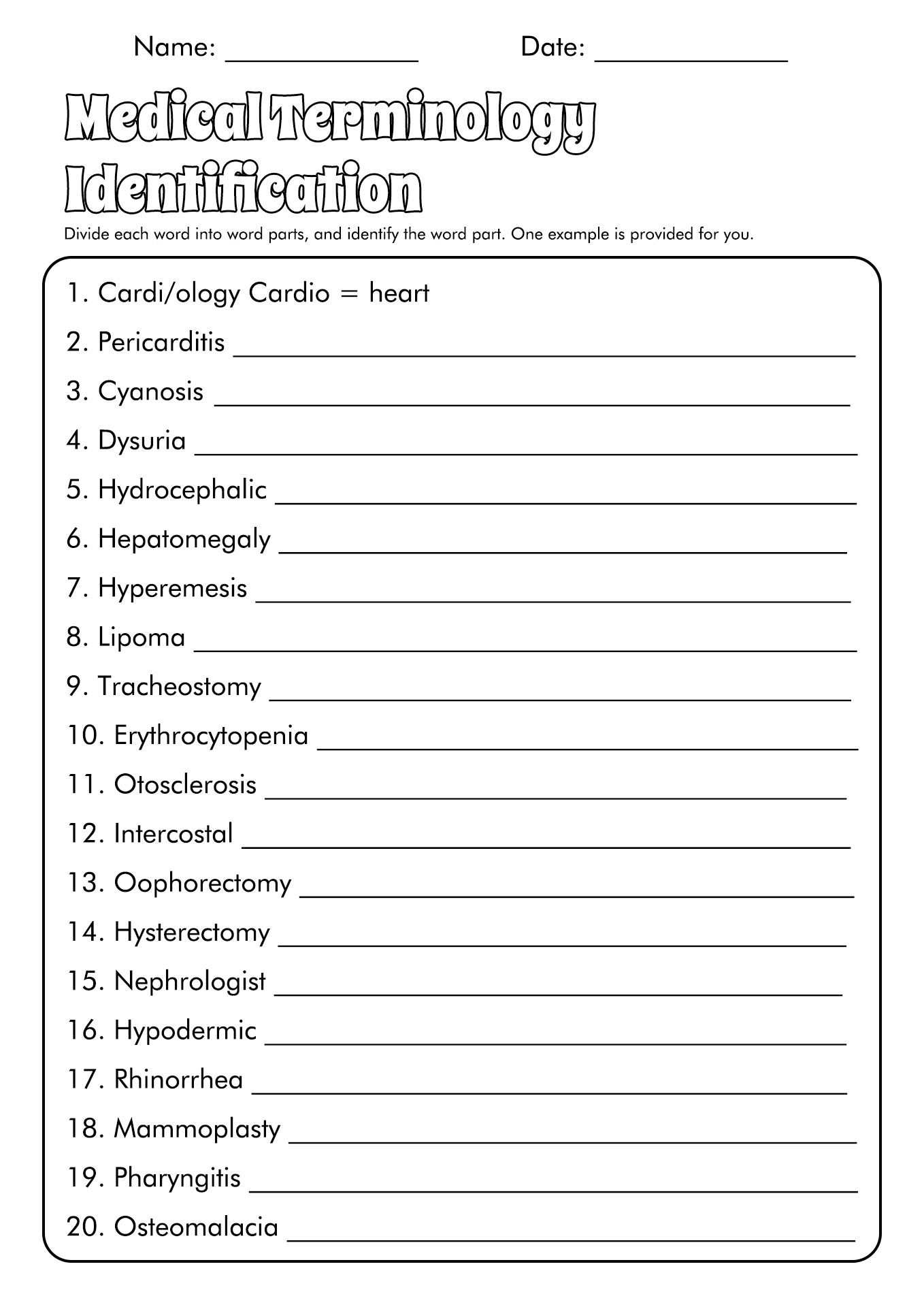 11 Med Math Worksheets
