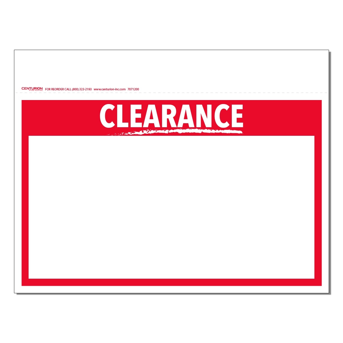 11 x7 CLEARANCE Non Branded Sign Centurion Store Supplies