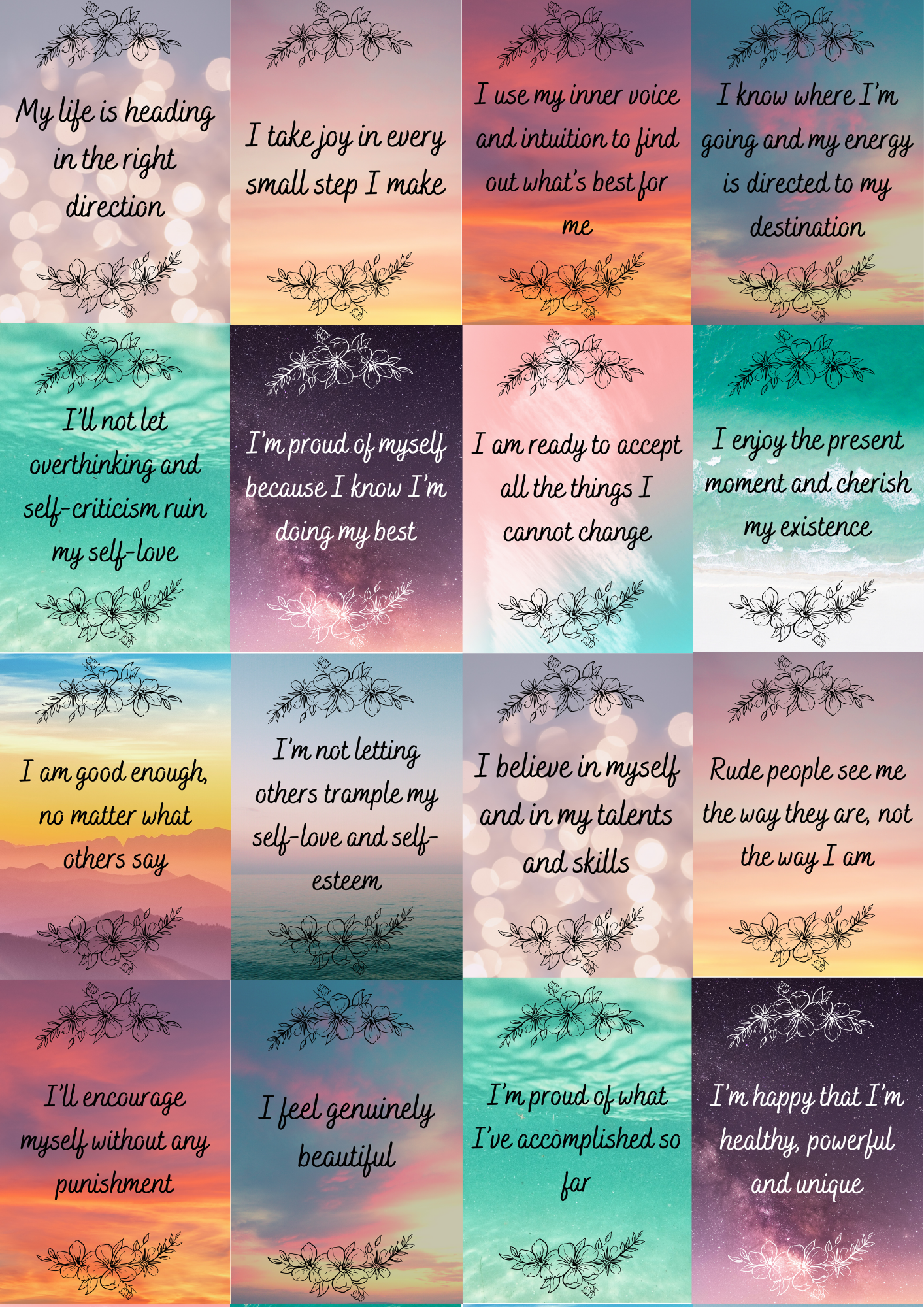 Free Printable Positive Affirmations