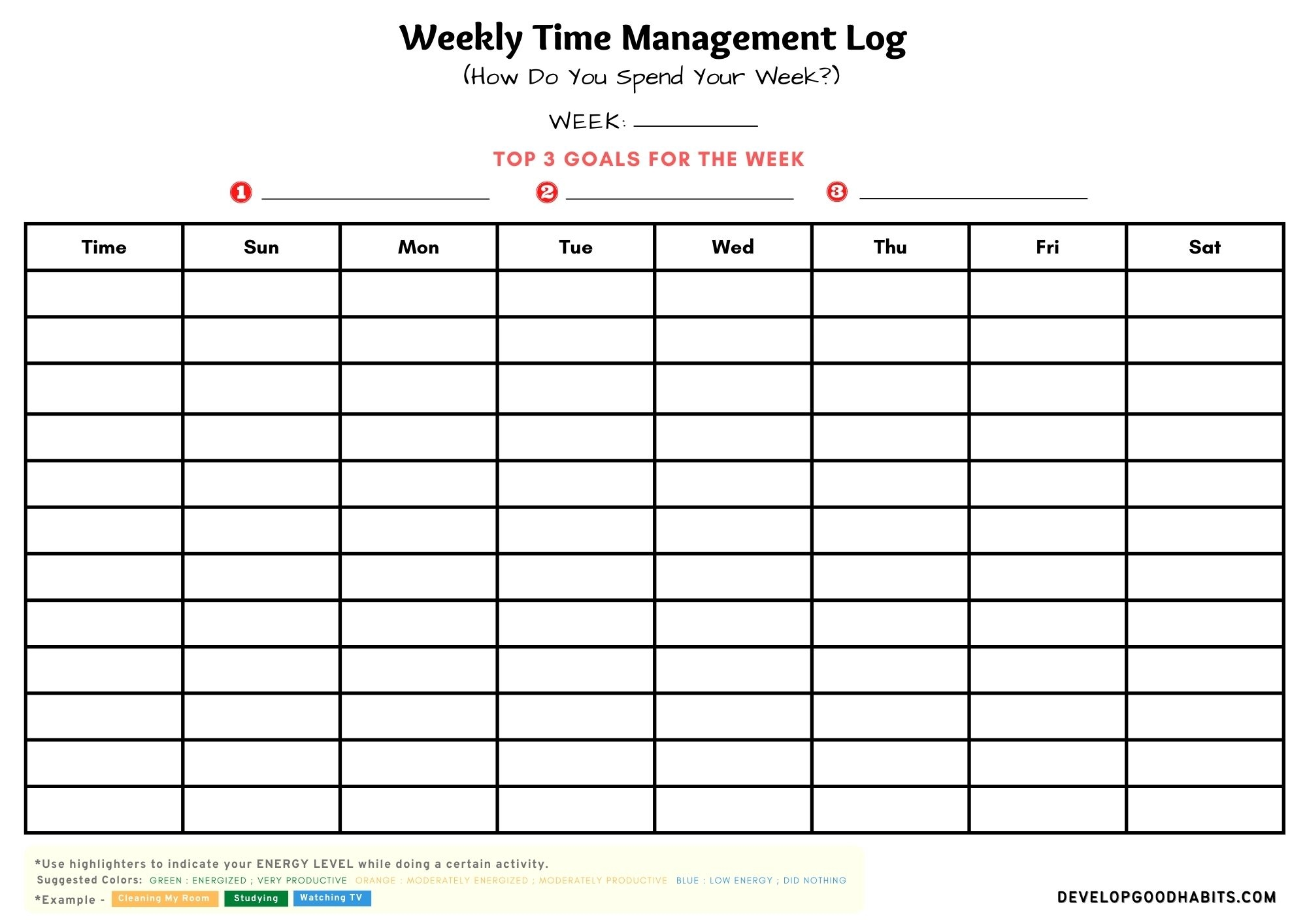 12 Time Management Worksheet For Students Adults