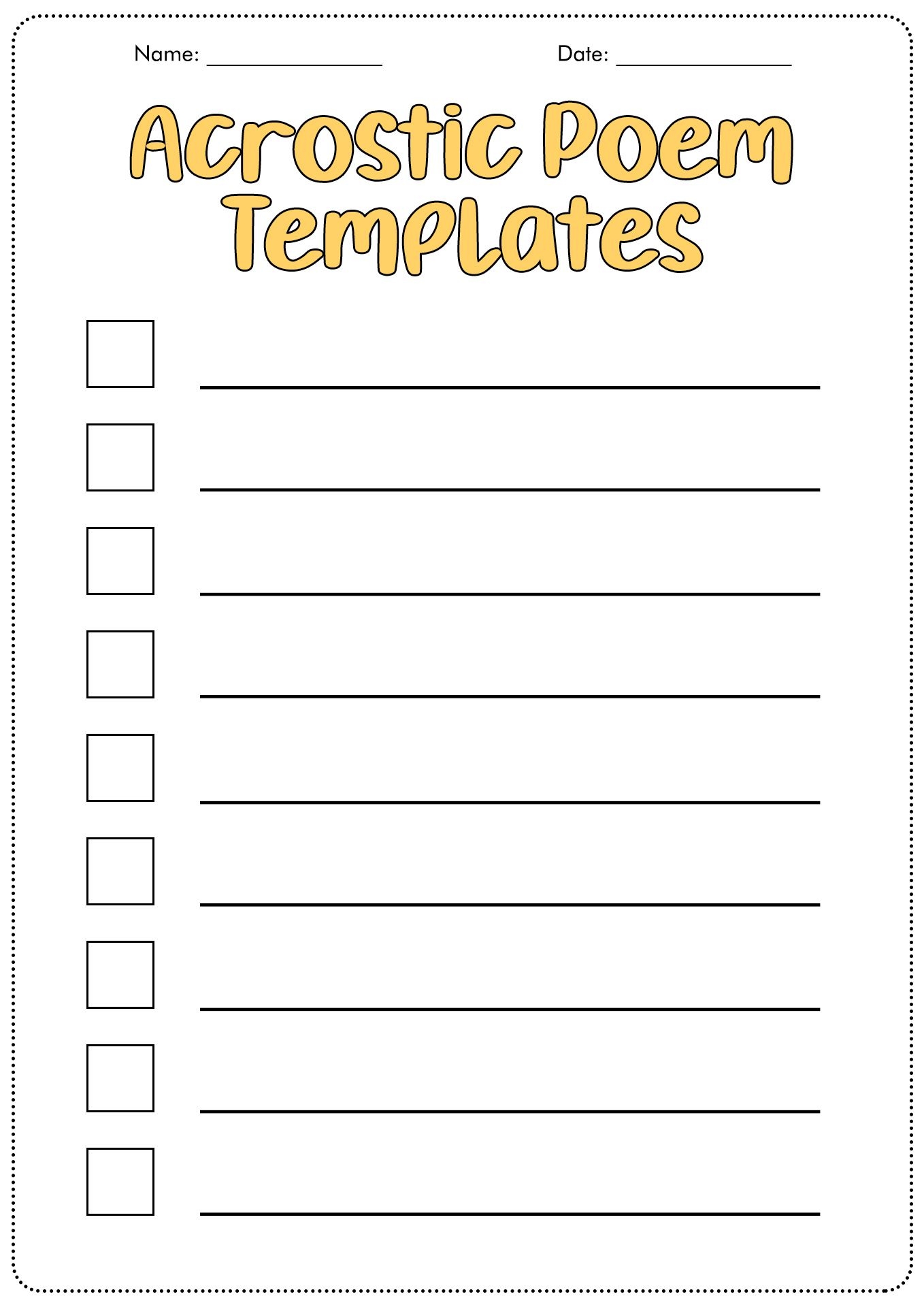13 Blank Name Worksheets