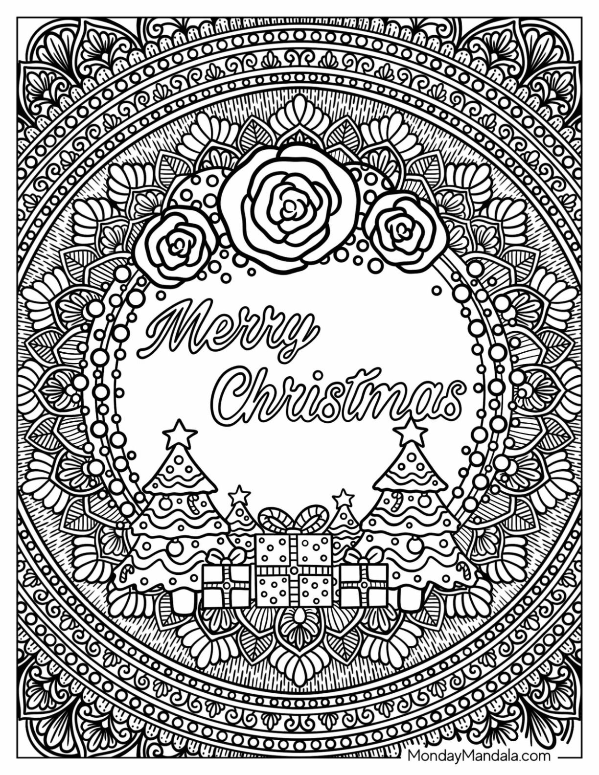 14 Christmas Mandala Coloring Pages Free PDF Printables 