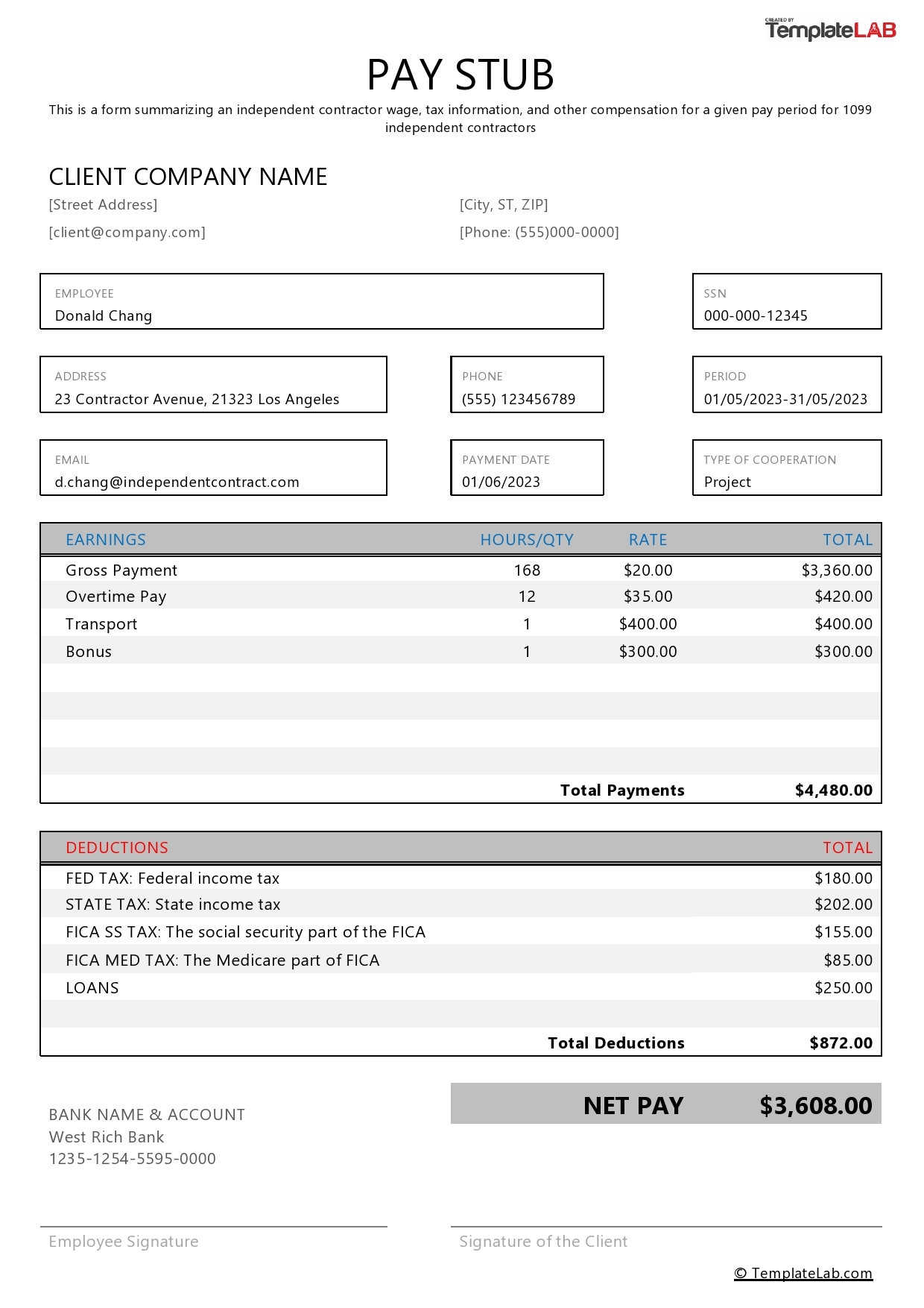 Free Printable Pay Stubs