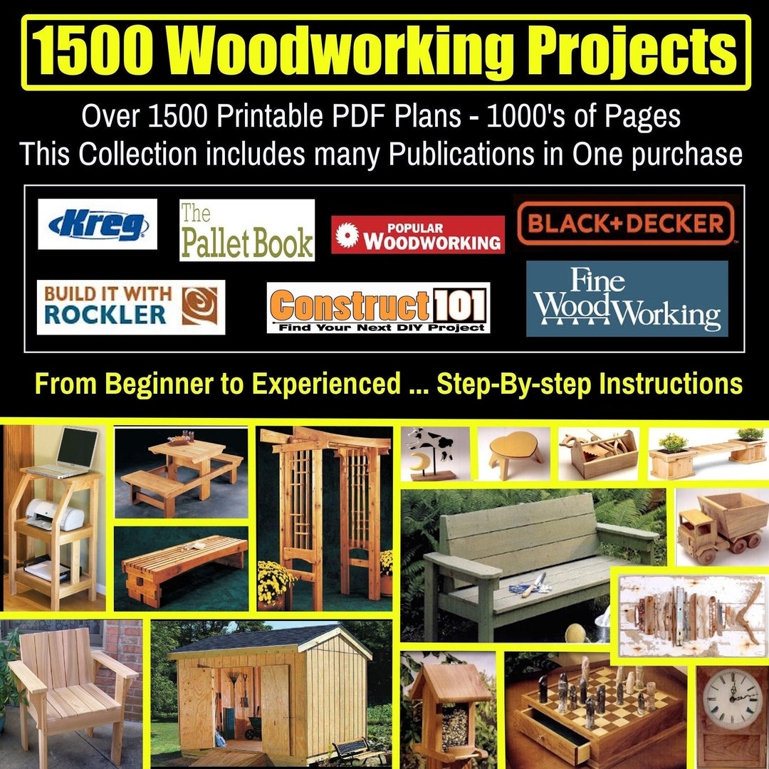 1500 Woodworking Plans Huge Library 25 Books Indoor Outdoor Projects Furniture Garden Patio Sheds DIY Printable PDF On USB Drive Etsy