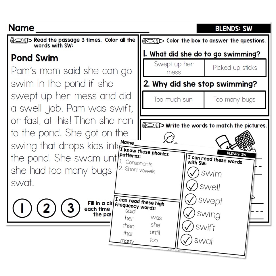 Decodable Phonics Passages Printable Free