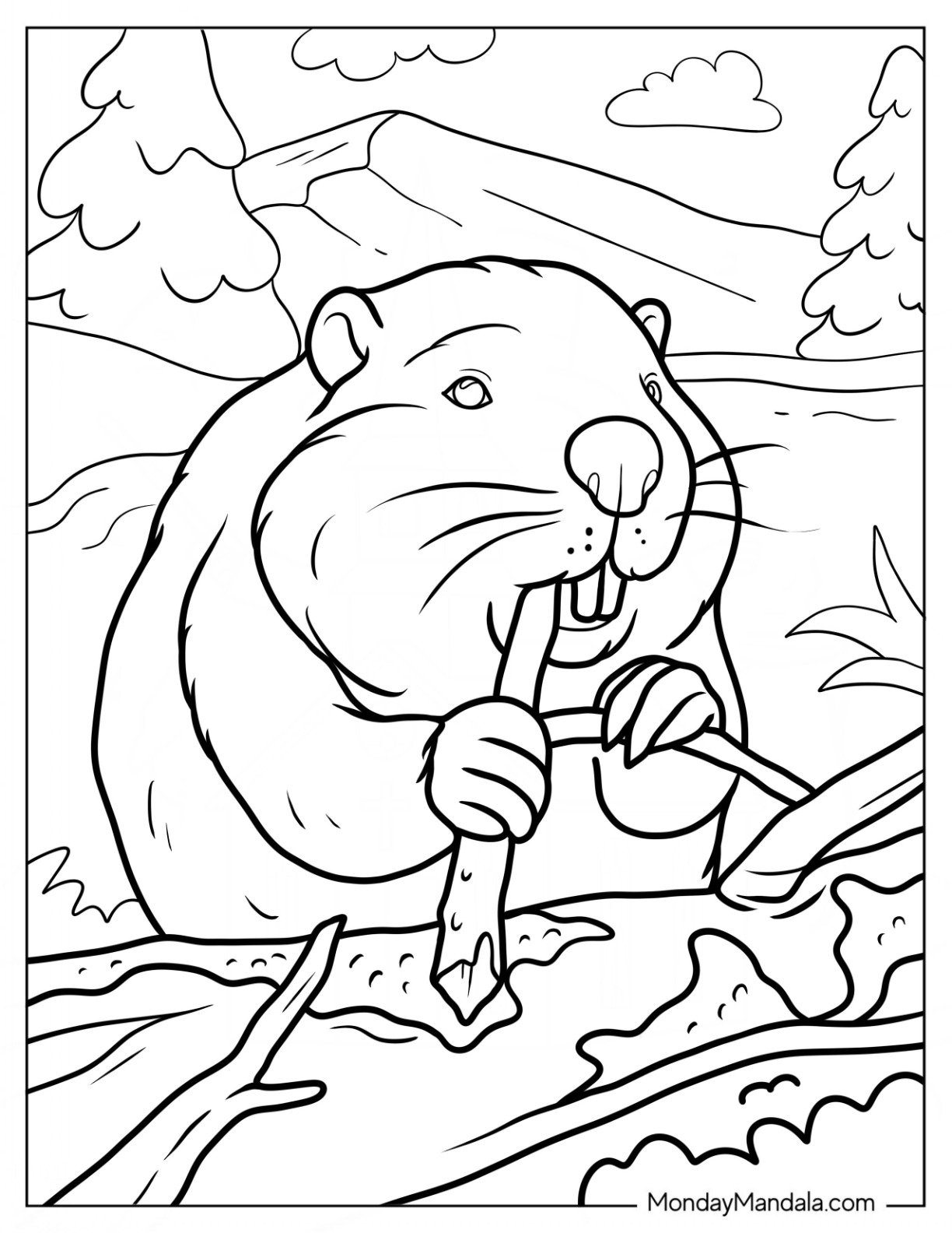 20 Beaver Coloring Pages Free PDF Printables 