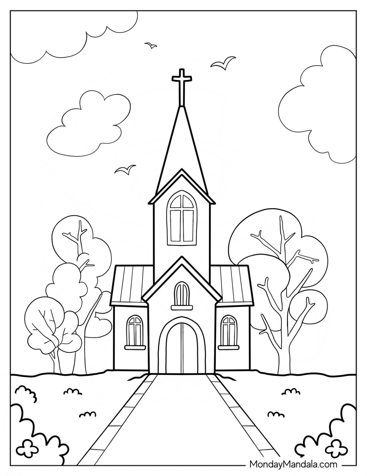 20 Church Coloring Pages Free PDF Printables 