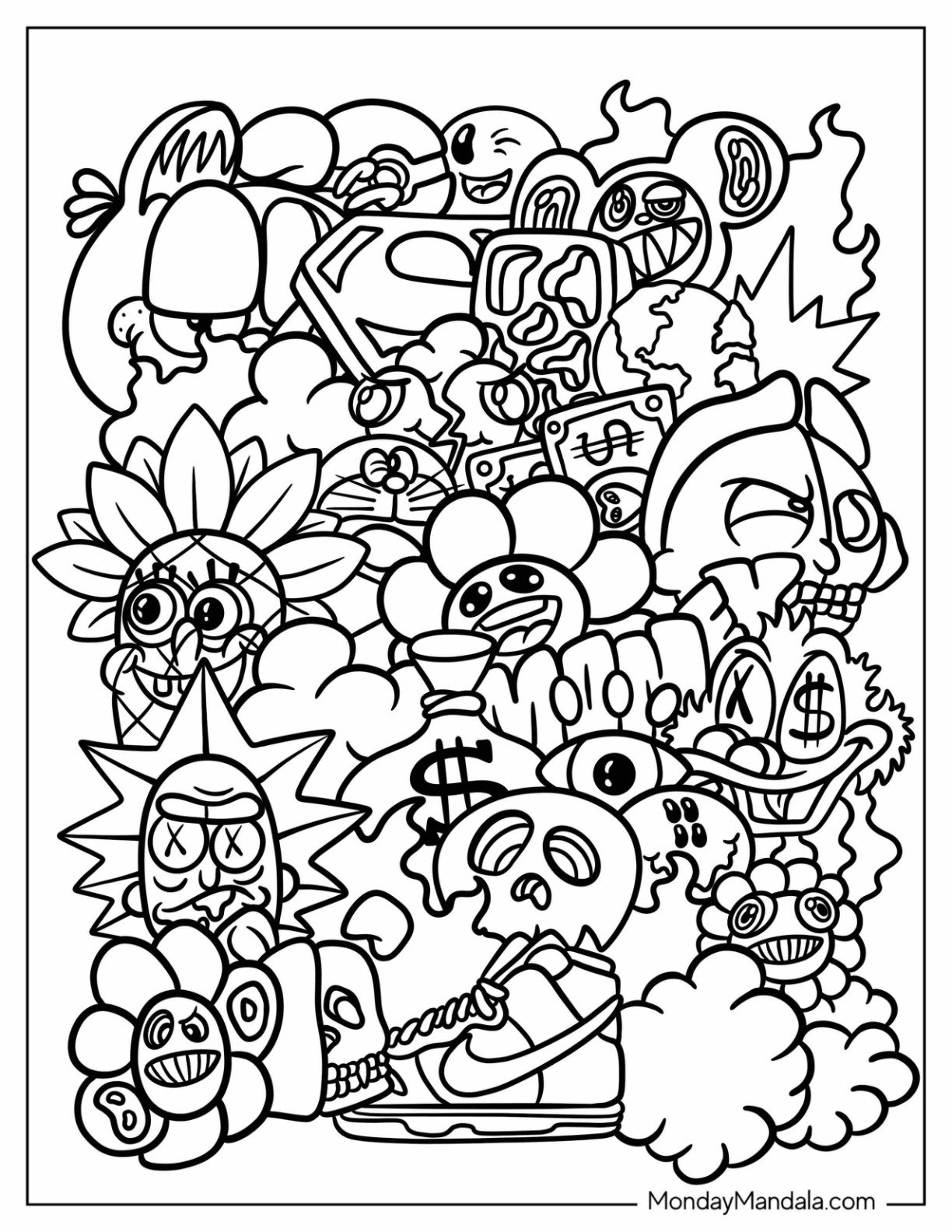 20 Graffiti Coloring Pages Free PDF Printables 
