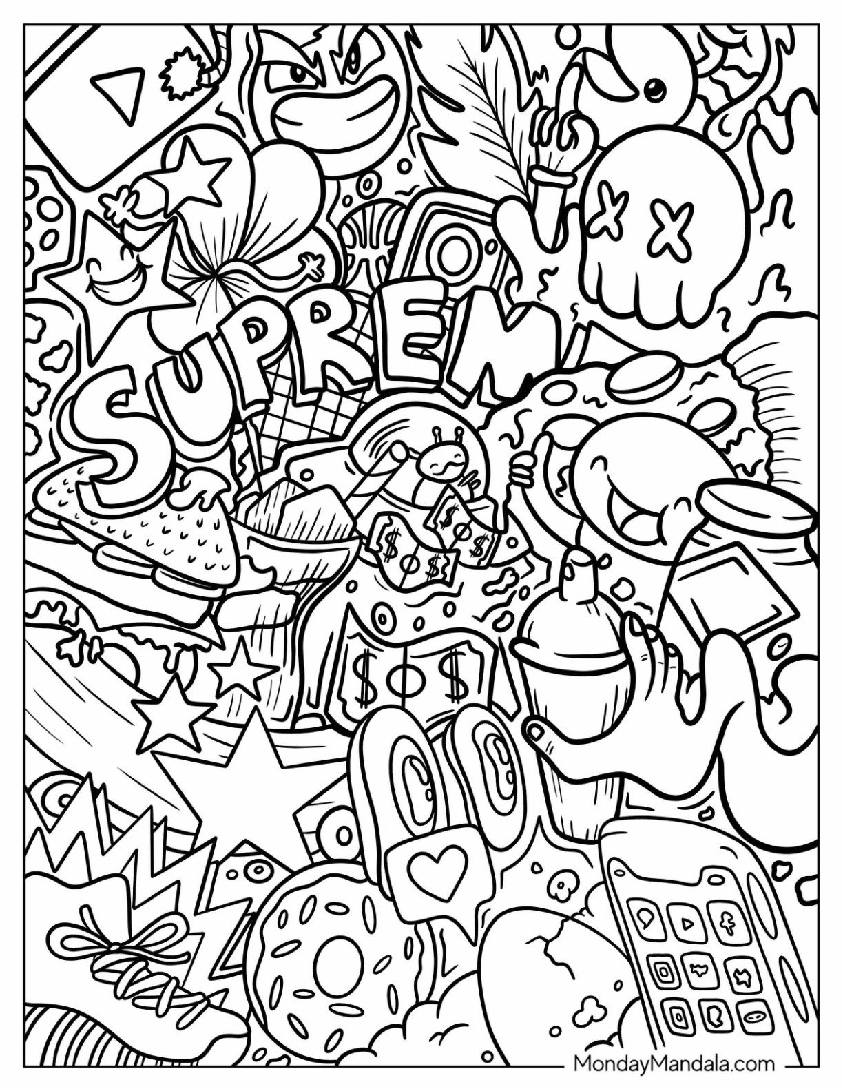 20 Graffiti Coloring Pages Free PDF Printables 
