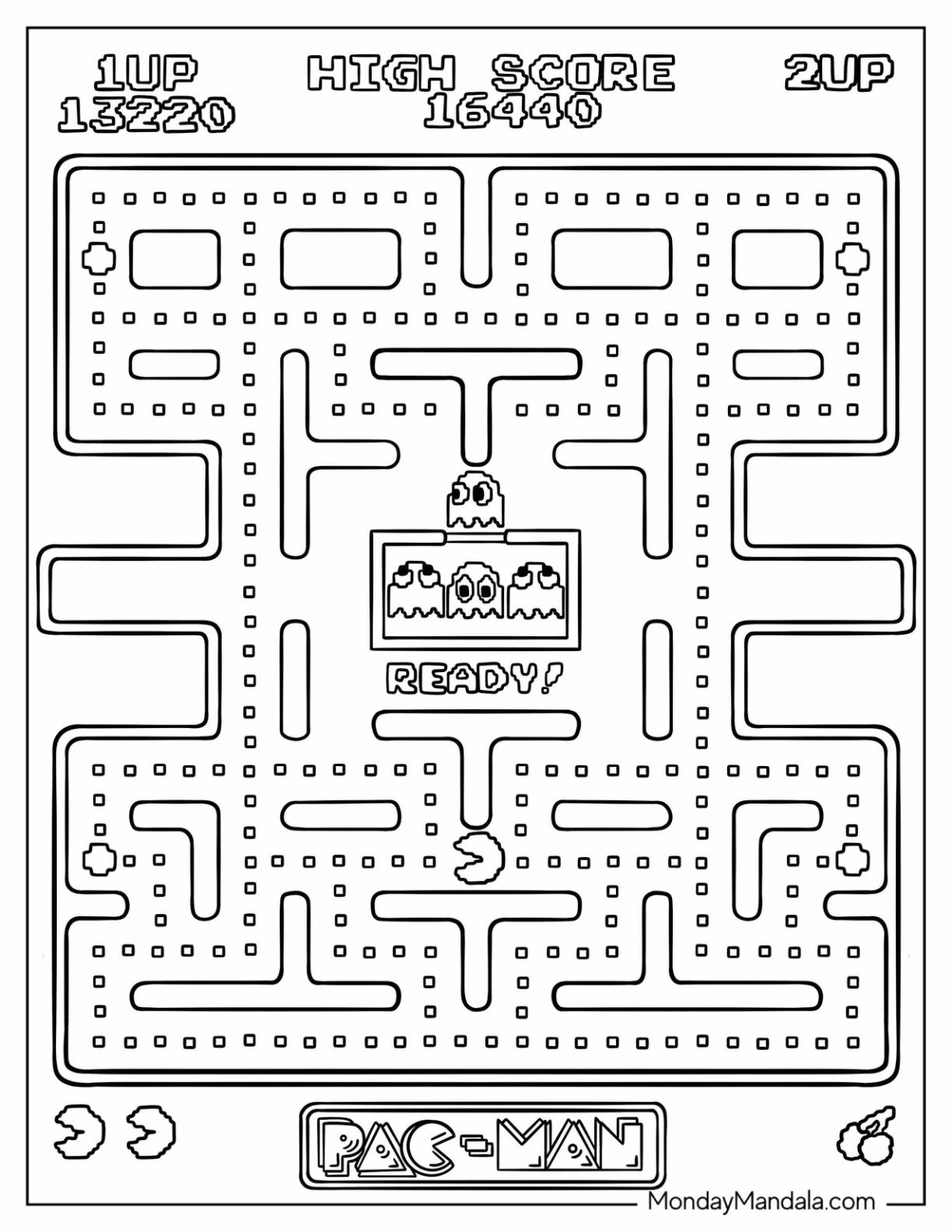 20 Pac Man Coloring Pages Free PDF Printables 