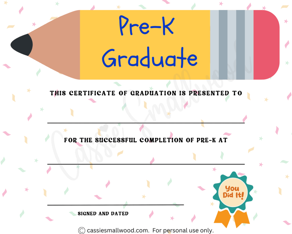 20 Preschool And Kindergarten Graduation Certificates FREE PRINTABLE Cassie Smallwood