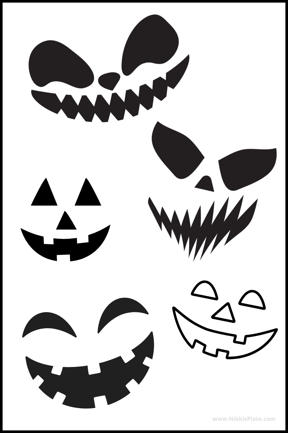 Pumpkin Face Stencils Free Printable