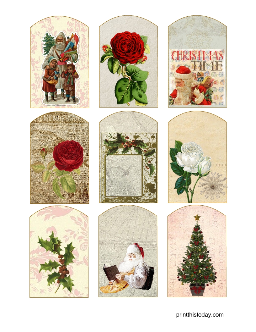27 Free Printable Vintage And Shabby Chic Christmas Tags