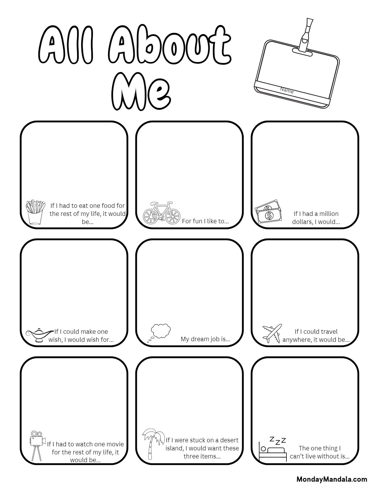 30 All About Me Worksheets Free PDF Printables 