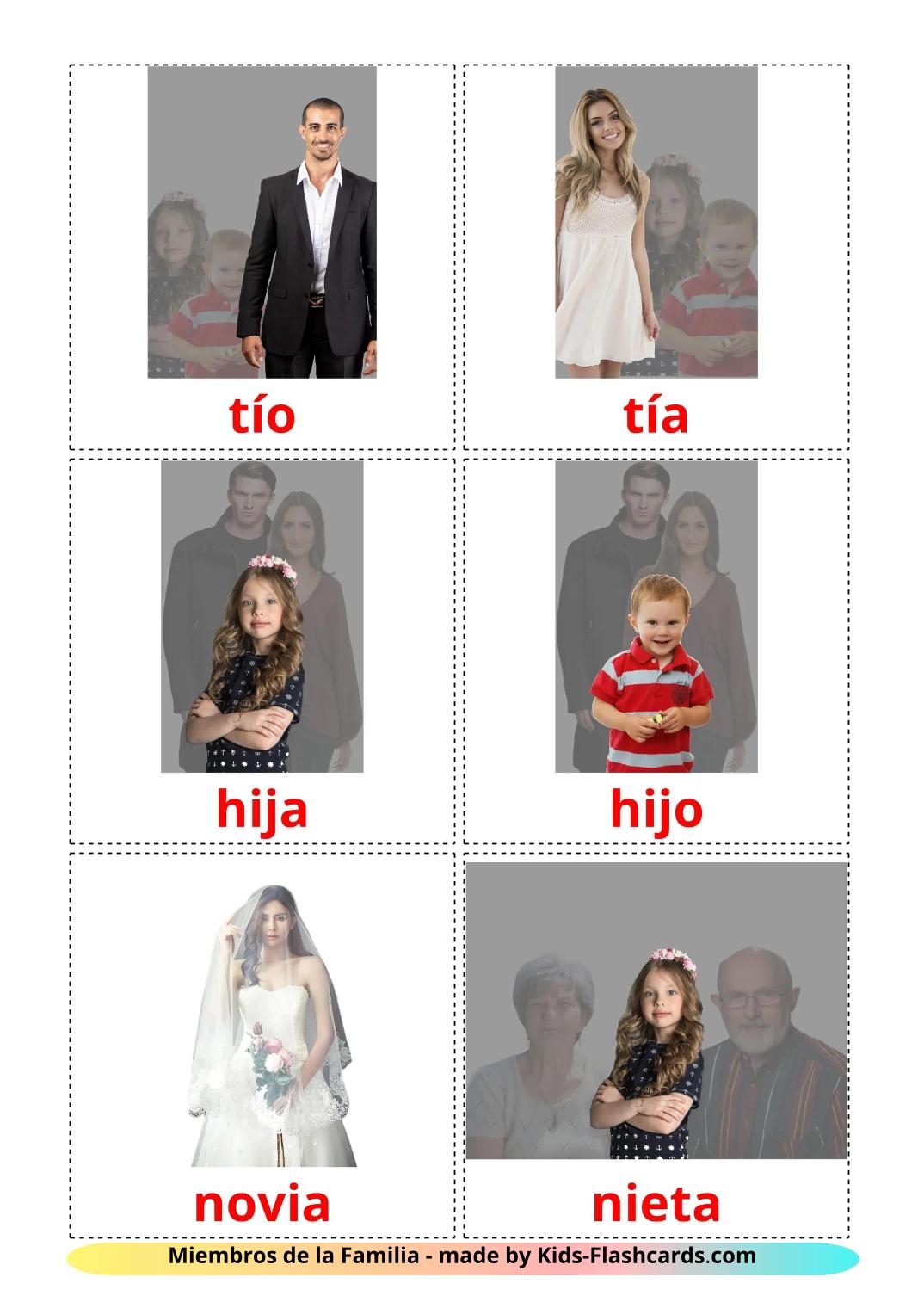 32 FREE Family Members Flashcards PDF Spanish Words