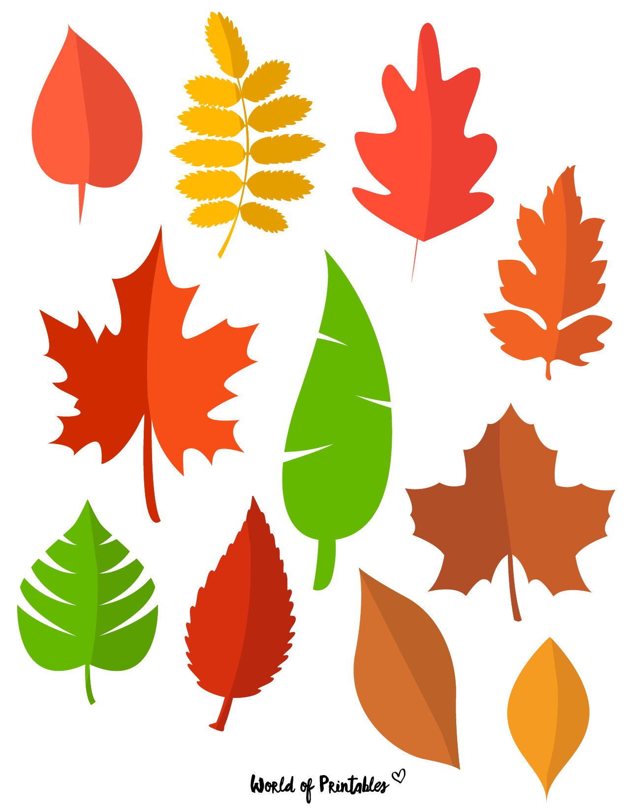 Easy Free Printable Leaves
