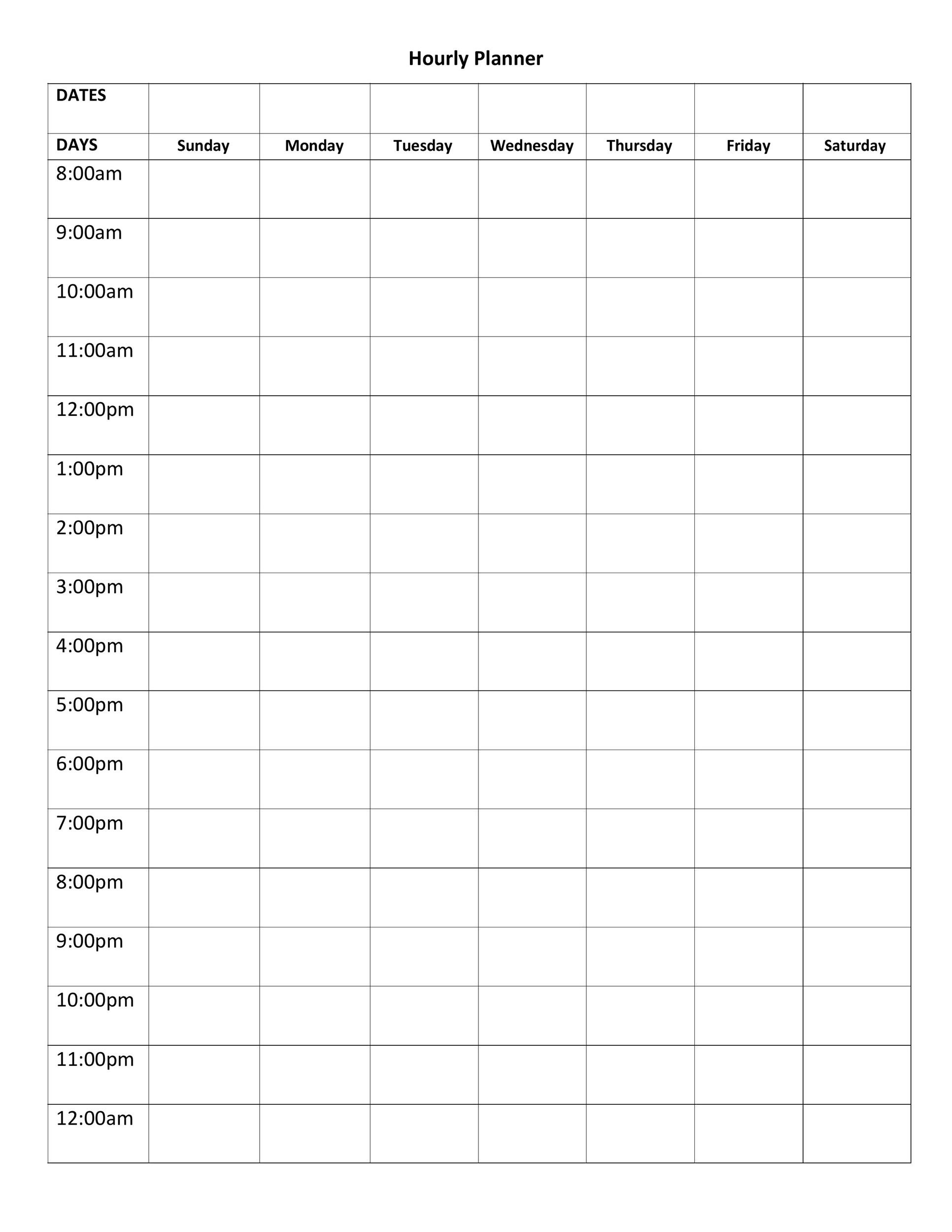43 Effective Hourly Schedule Templates Excel Word PDF TemplateLab