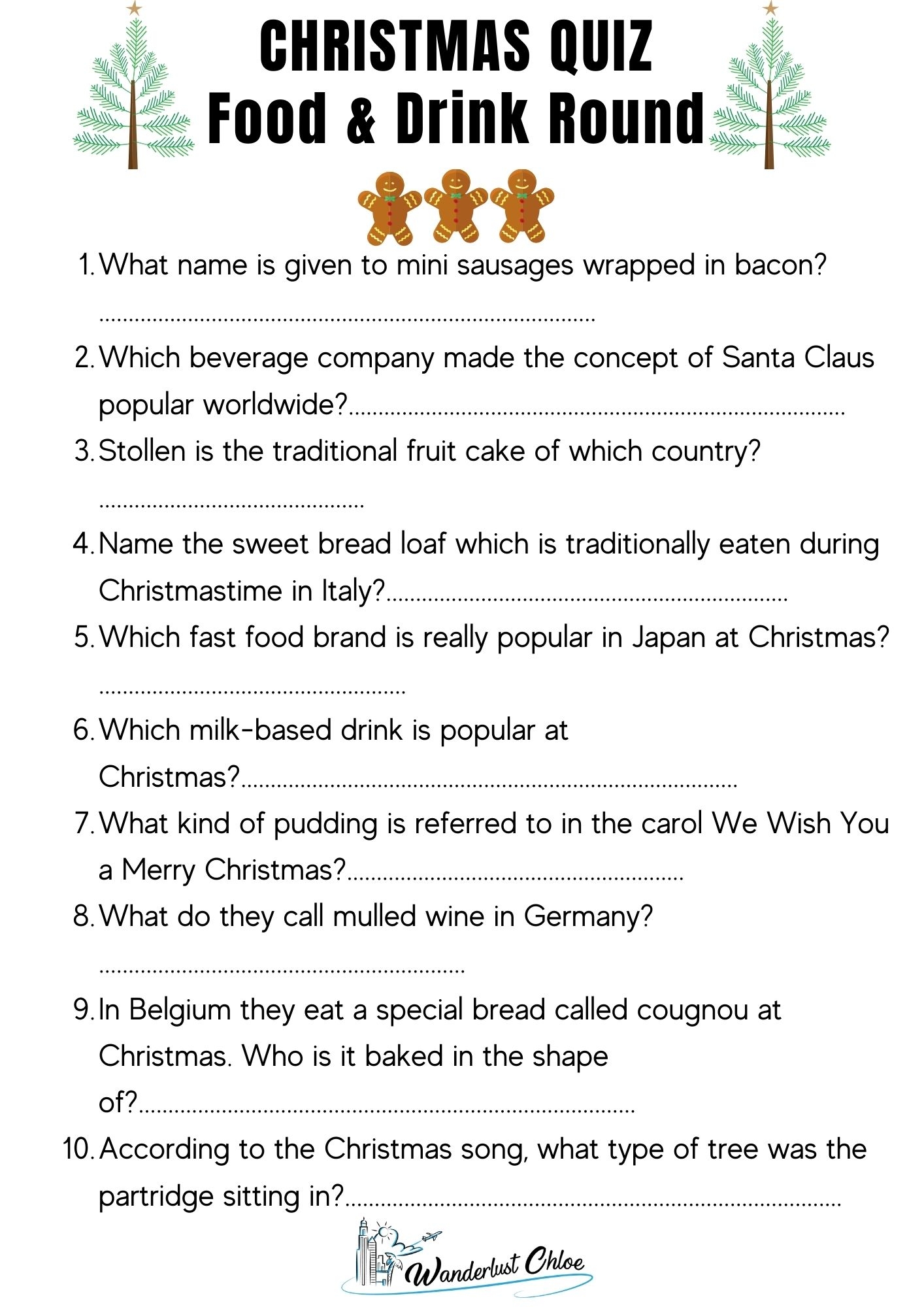 50 Christmas Quiz Questions Printable Picture Rounds 2024