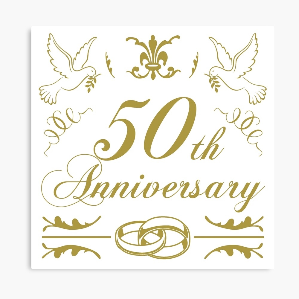 50th Wedding Anniversary Art Board Print For Sale By Thepixelgarden Redbubble