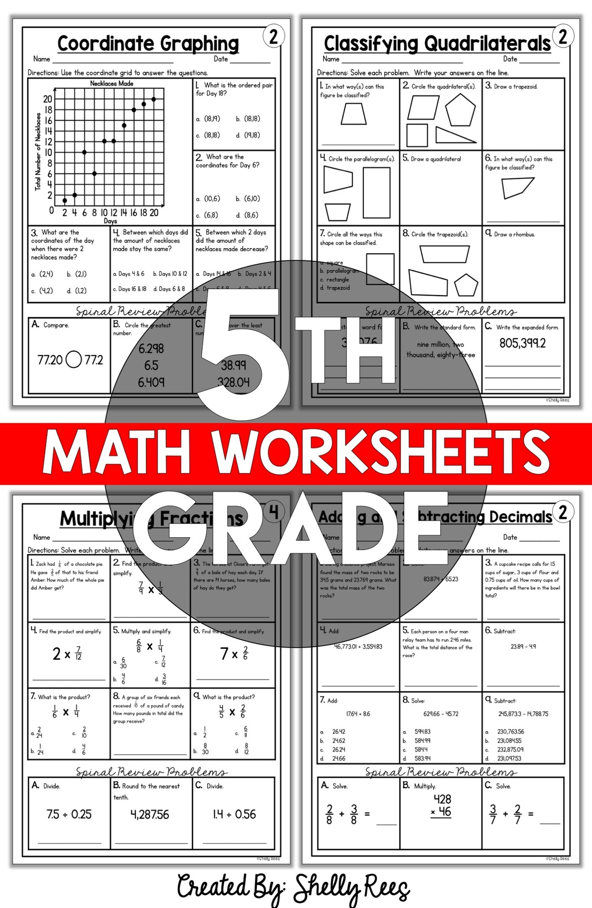 5th Grade Math Worksheets Free And Printable Appletastic Learning