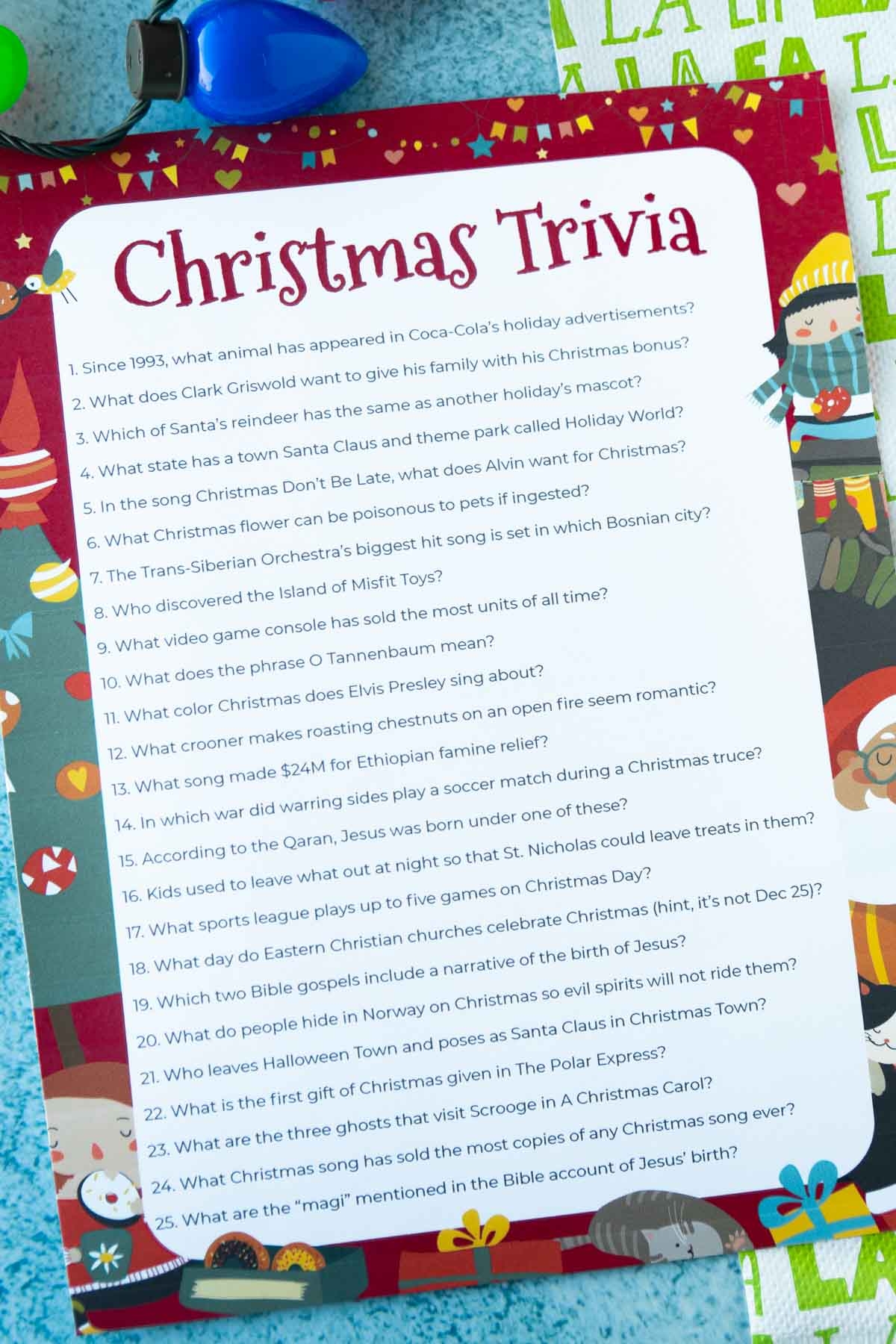 Free Christmas Printable Quizzes