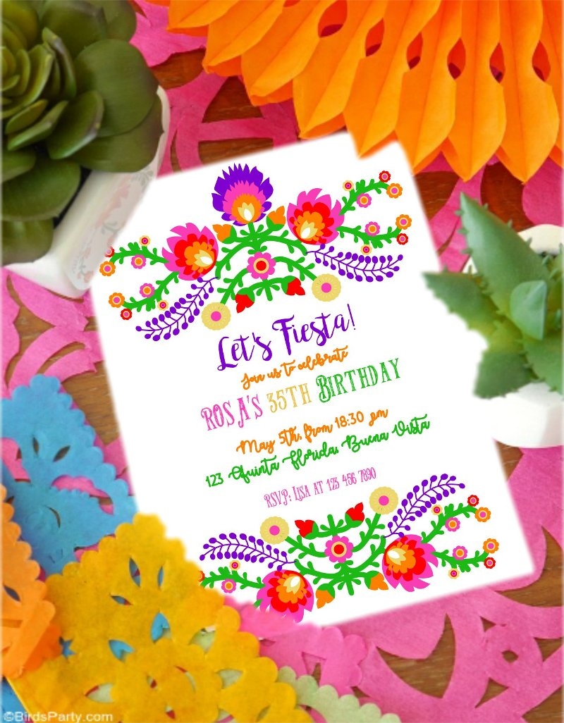 Free Printable Mexican Fiesta Invitations