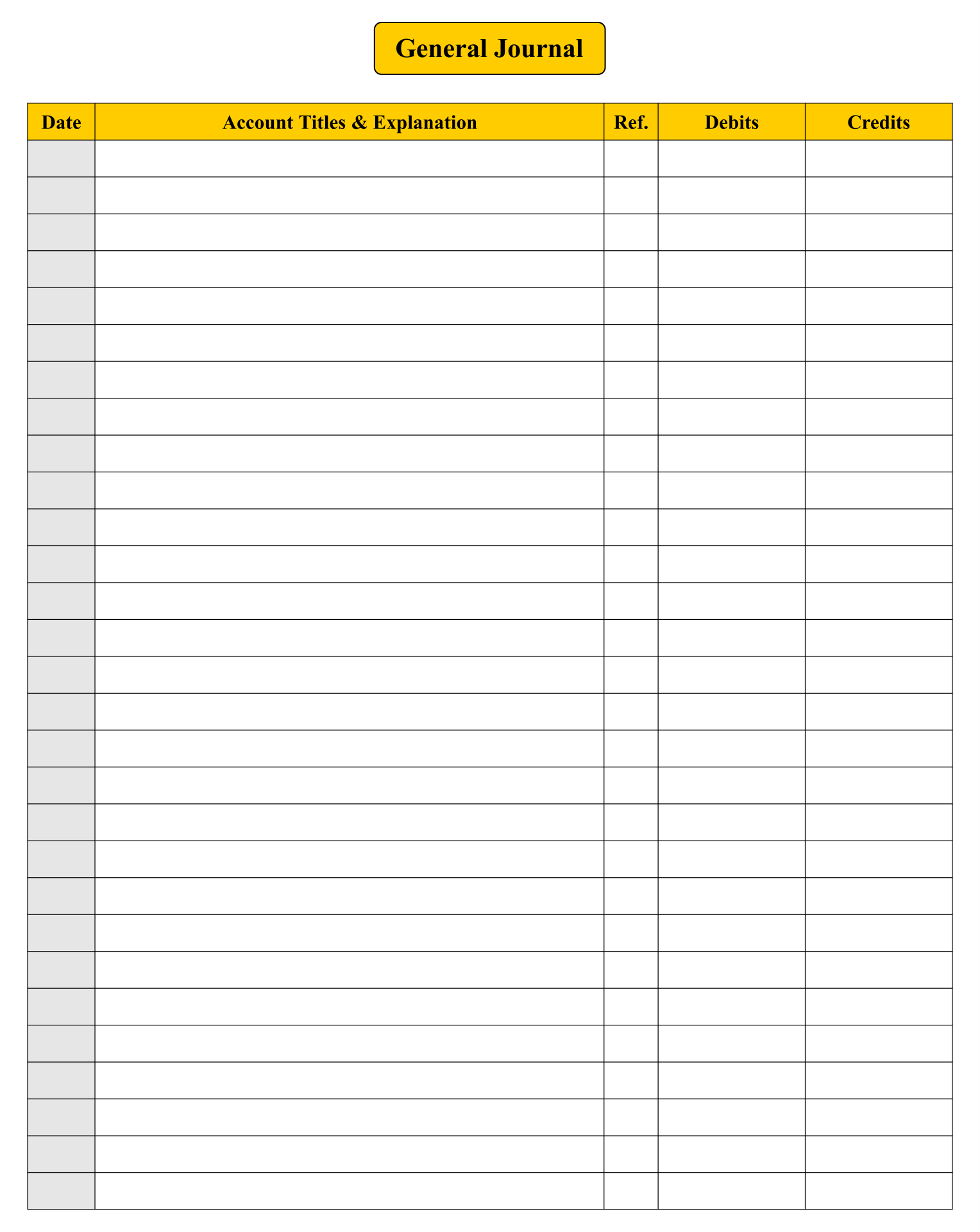 Free Printable Accounting Sheets