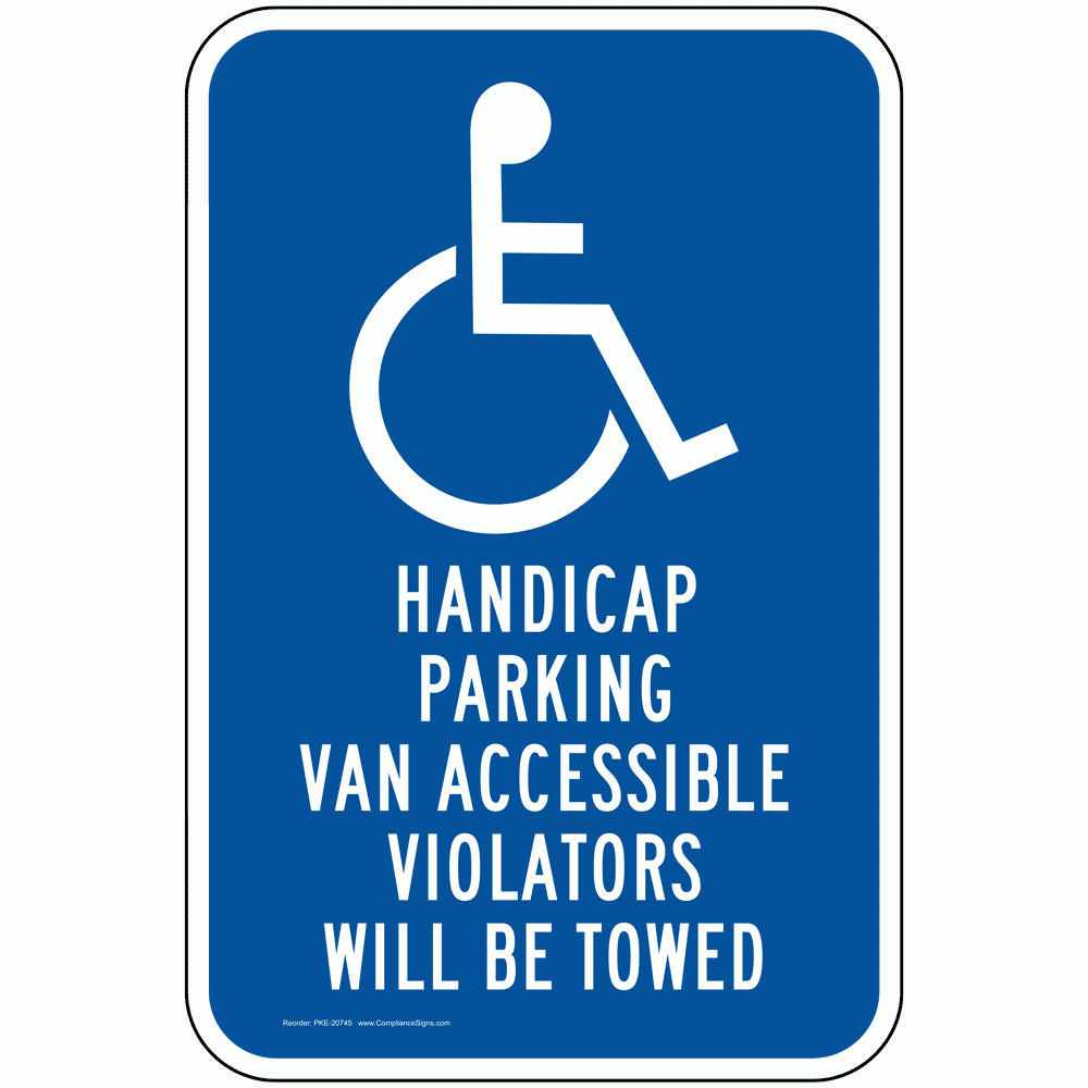ADA Sign Or Label Handicap Parking Van Accessible Made In USA
