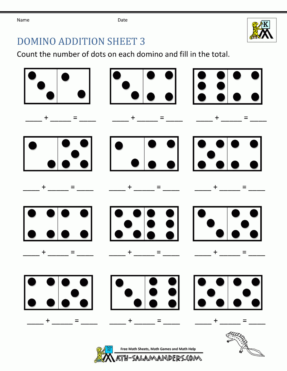 Free Math Printables For Kindergarten