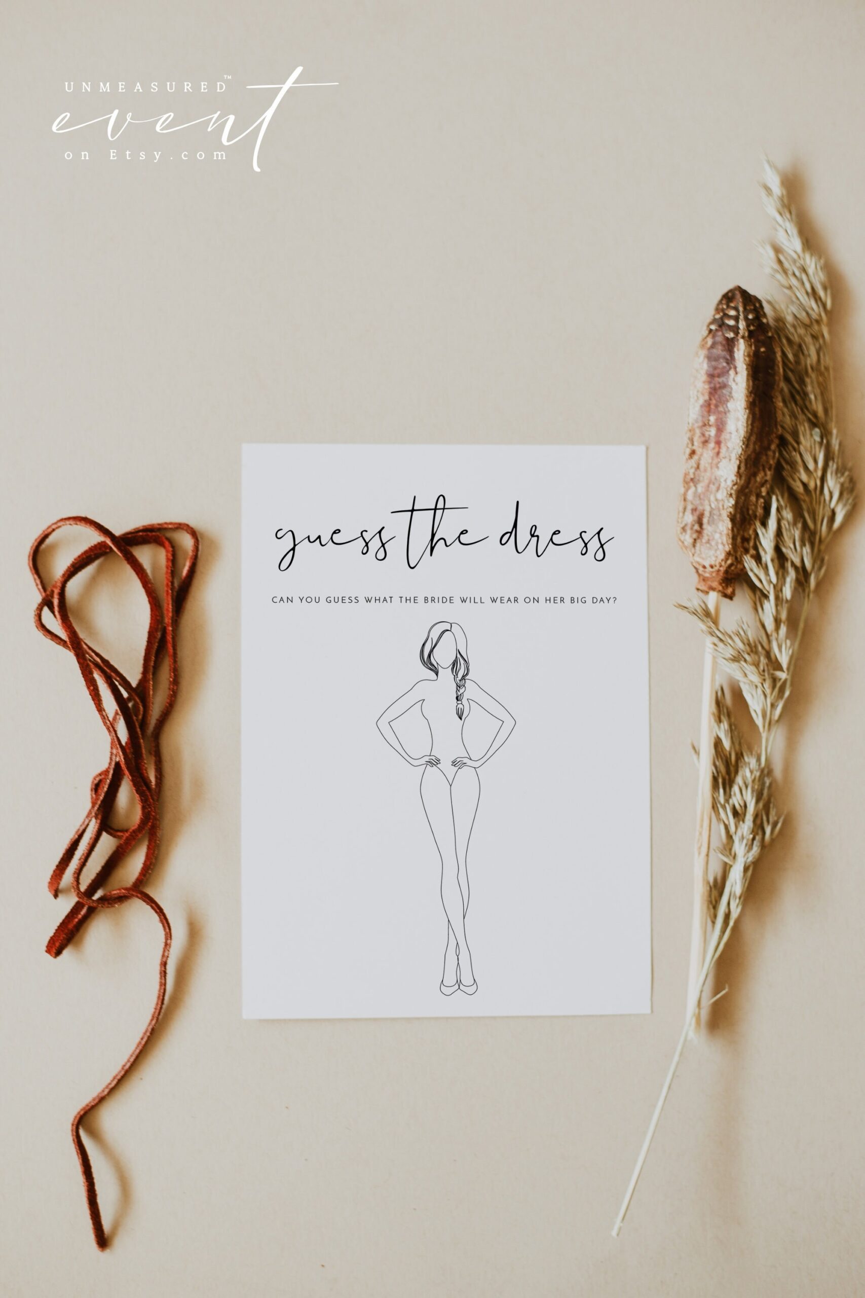 ADELLA Minimalist Guess The Dress Printable Bridal Shower Game Guess The Dress Instant Download Template Modern Bridal Shower Games DIY Etsy
