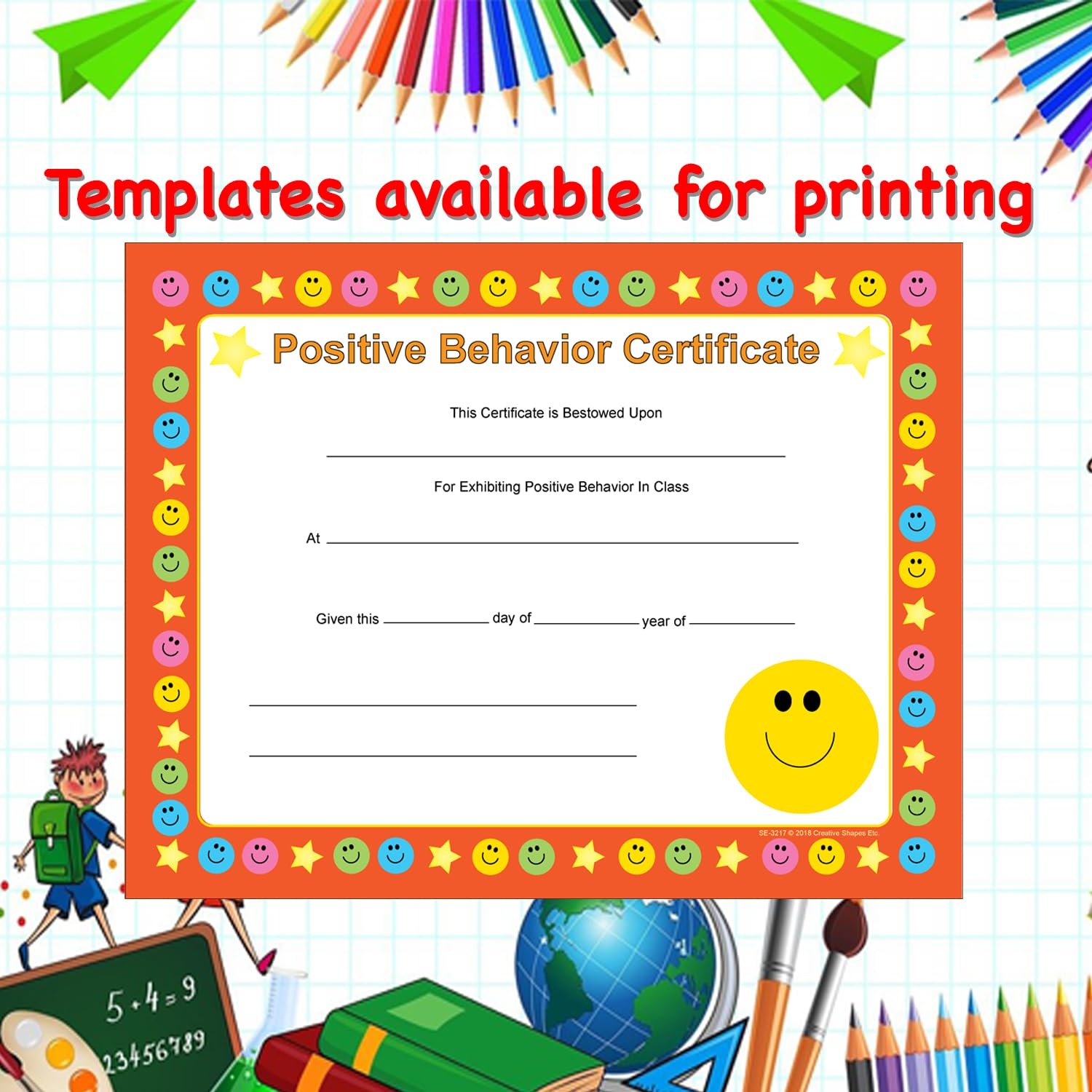 Amazon 30pcs Positive Behavior Recognition Certificates 11inx8 5in Colorful Award Certificate Paper For Kids Student Graduations Moving Up Ceremonies Achievement Days Banquets Academic Competitions USA Made Office Products