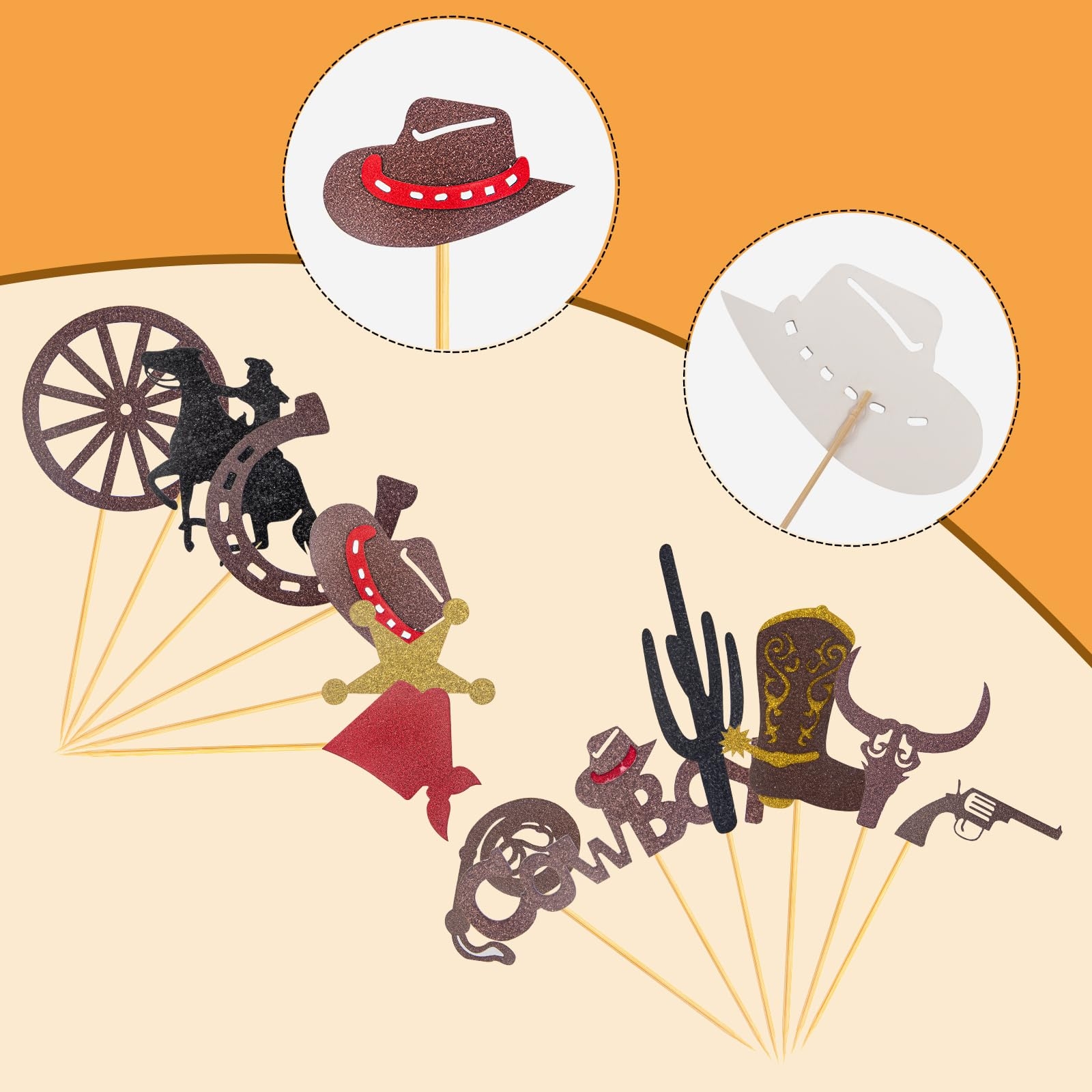 Amazon 60 Pcs Cowboy Cupcake Toppers Glitter Western Rodeo Cupcake Picks HorseShoe Cowboy Hats Boots Cactus Cupcake Picks For Western Theme Party Cake Decorations Supplies Grocery Gourmet Food