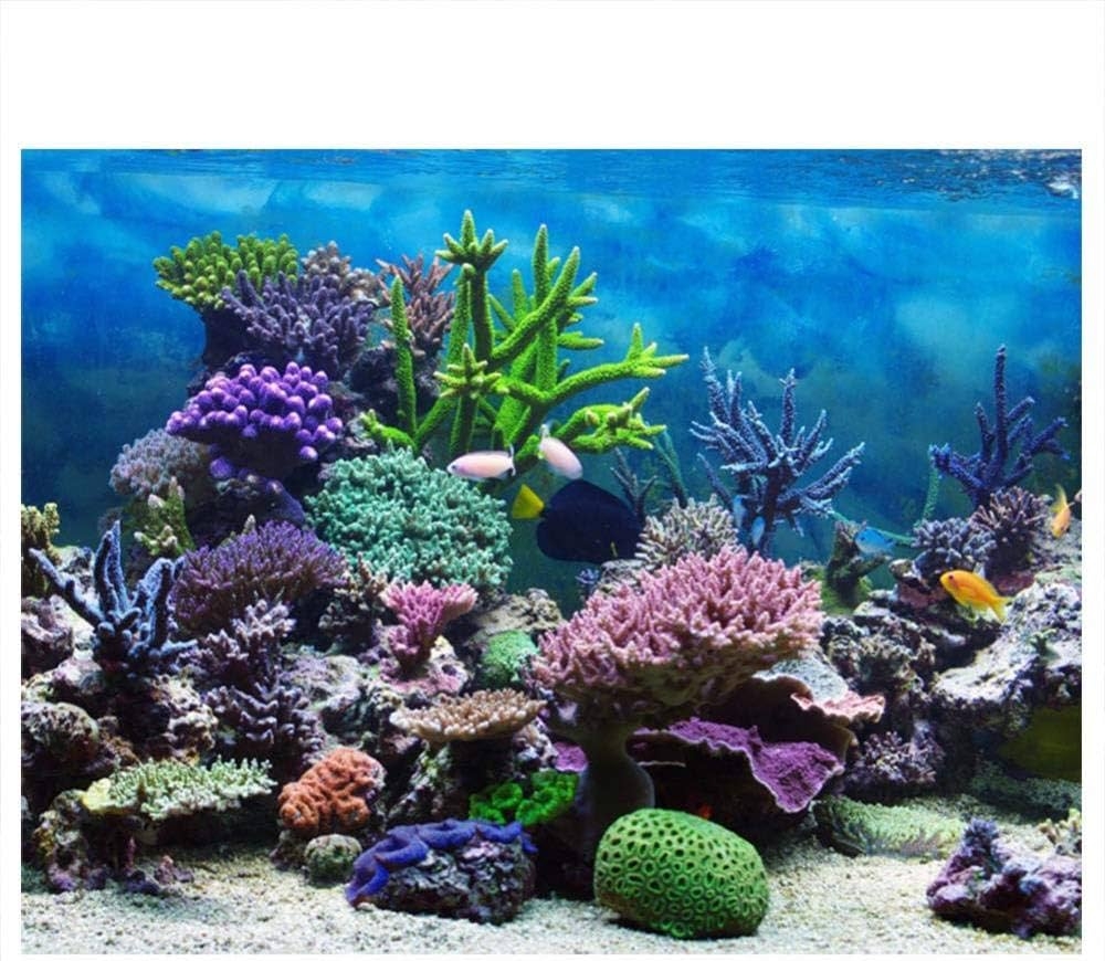 Amazon Aquarium Background Poster Fish Background Paper Wallpaper Pictures 3D Effect PVC Adhesive Poster Underwater Coral Reef Decor Paper Cling Decals Sticker 24 02x16 14in Pet Supplies
