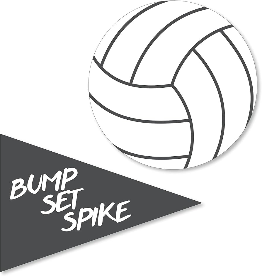 Amazon Big Dot Of Happiness Bump Set Spike Volleyball DIY Shaped Baby Shower Or Birthday Party Paper Cut Outs 24 Count Toys Games