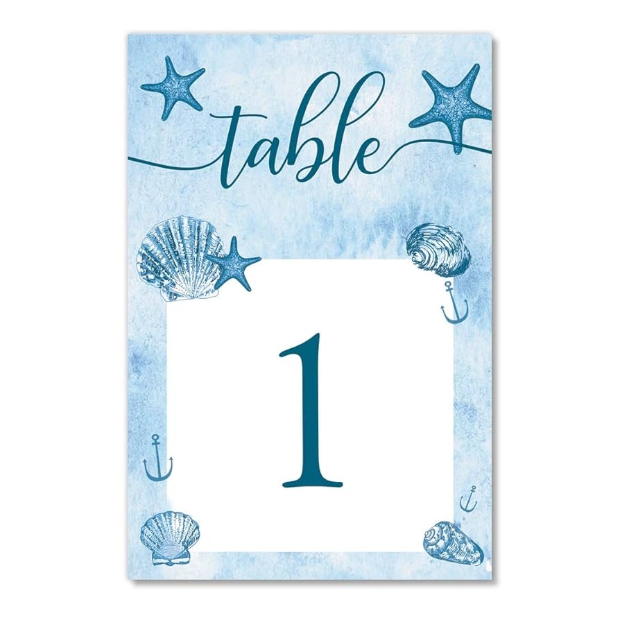 Amazon Blue Ocean Table Numbers 25 Pack Reserved Seats Beach Nautical Theme Event D cor Single Sided 4 X 6 Set Indoor Outdoor Retirement Birthday Anniversary Brunch Catered Dinner Parties DB Party Studio 