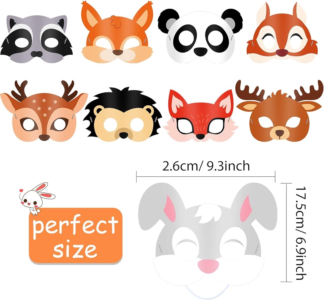 Amazon Blulu 12 Piece Kids Animal Masks Forest Friends Animals Cartoon Masks Jungle Woodland Animals Theme Costume Party For Animal Birthday Party Halloween Masks Dress Up Party Favors Decoration Supplies Toys 