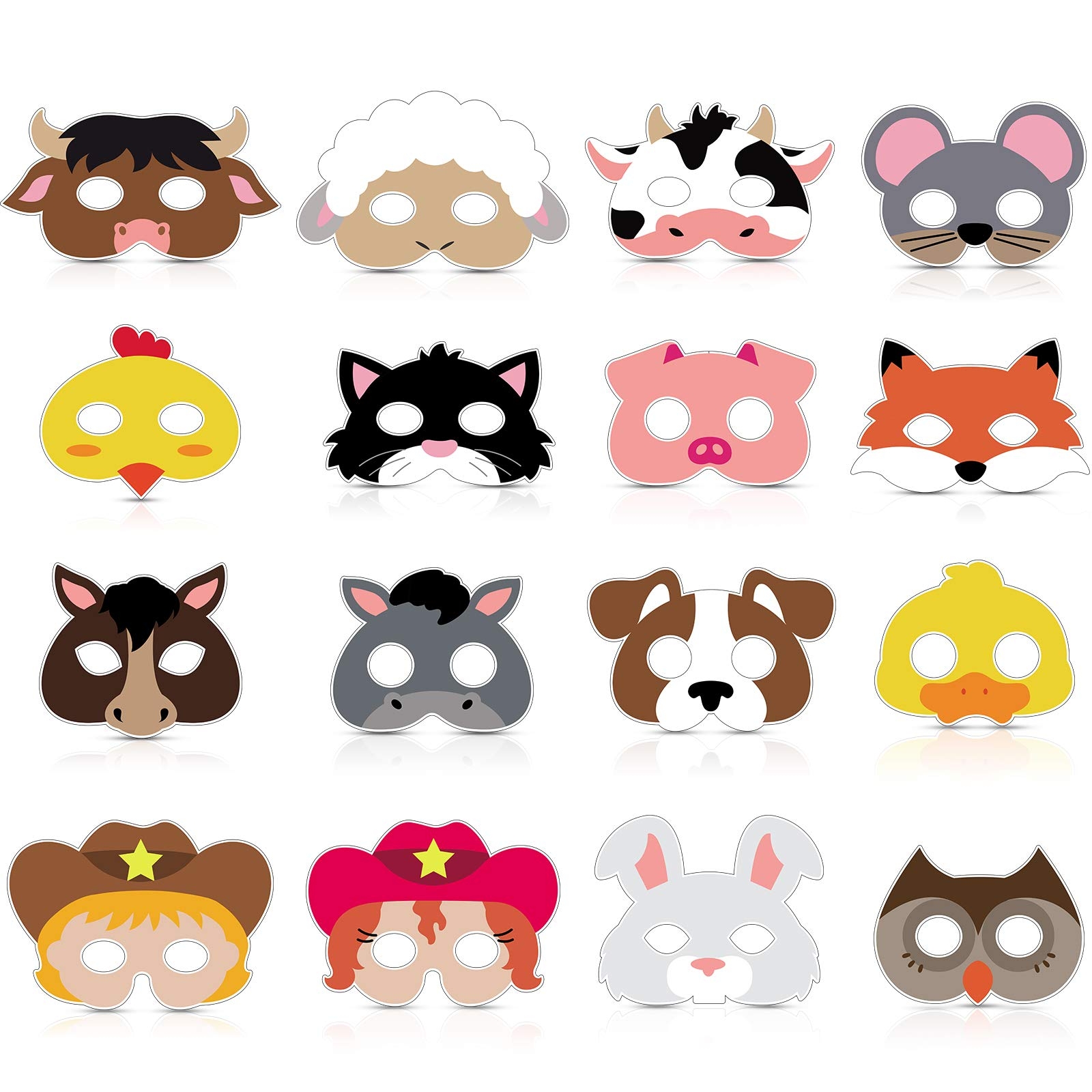 Amazon Blulu 16 Piece Farm Forest Animal Mask Barnyard Animal Face For Petting Zoo Farmhouse Jungle Theme Birthday Christmas Costumes Dress up Party Supplies Toys Games