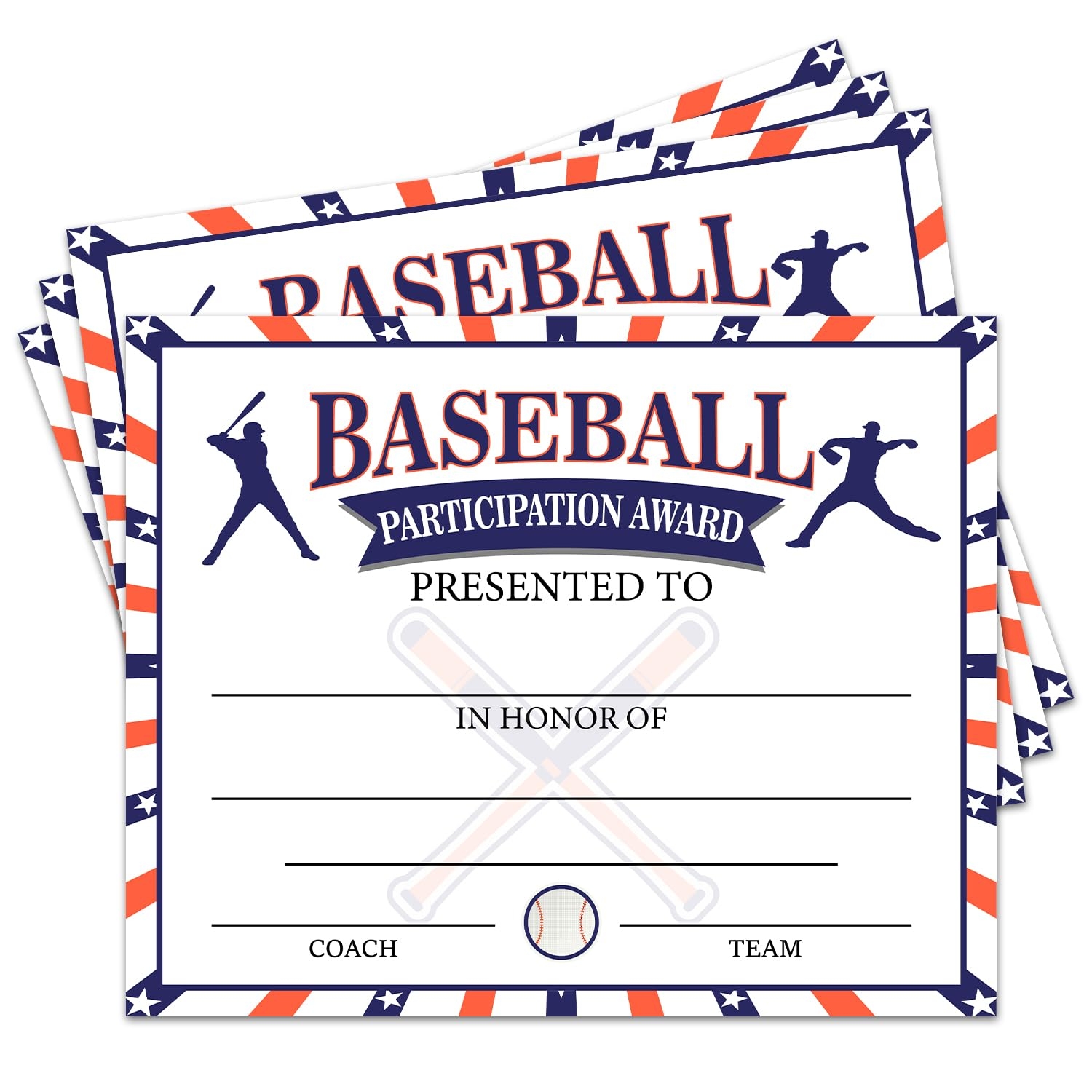 Amazon Certificates Of Achievement 25 Baseball Award Certificates Sports Achievement Award Certificates Encouraging Gift For Students Baseball Teams 8 X10 Inch Baseball Party Celebrate Supplies Office Products