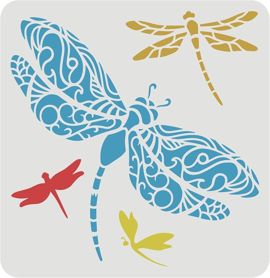 Amazon FINGERINSPIRE Dragonfly Stencils 11 8x11 8 Inch DIY Dragonfly Stencil Template Plastic Dragonfly Pattern Stencils Reusable Dragonfly Stencils DIY Decor Stencil For Painting On Wood Floor Wall