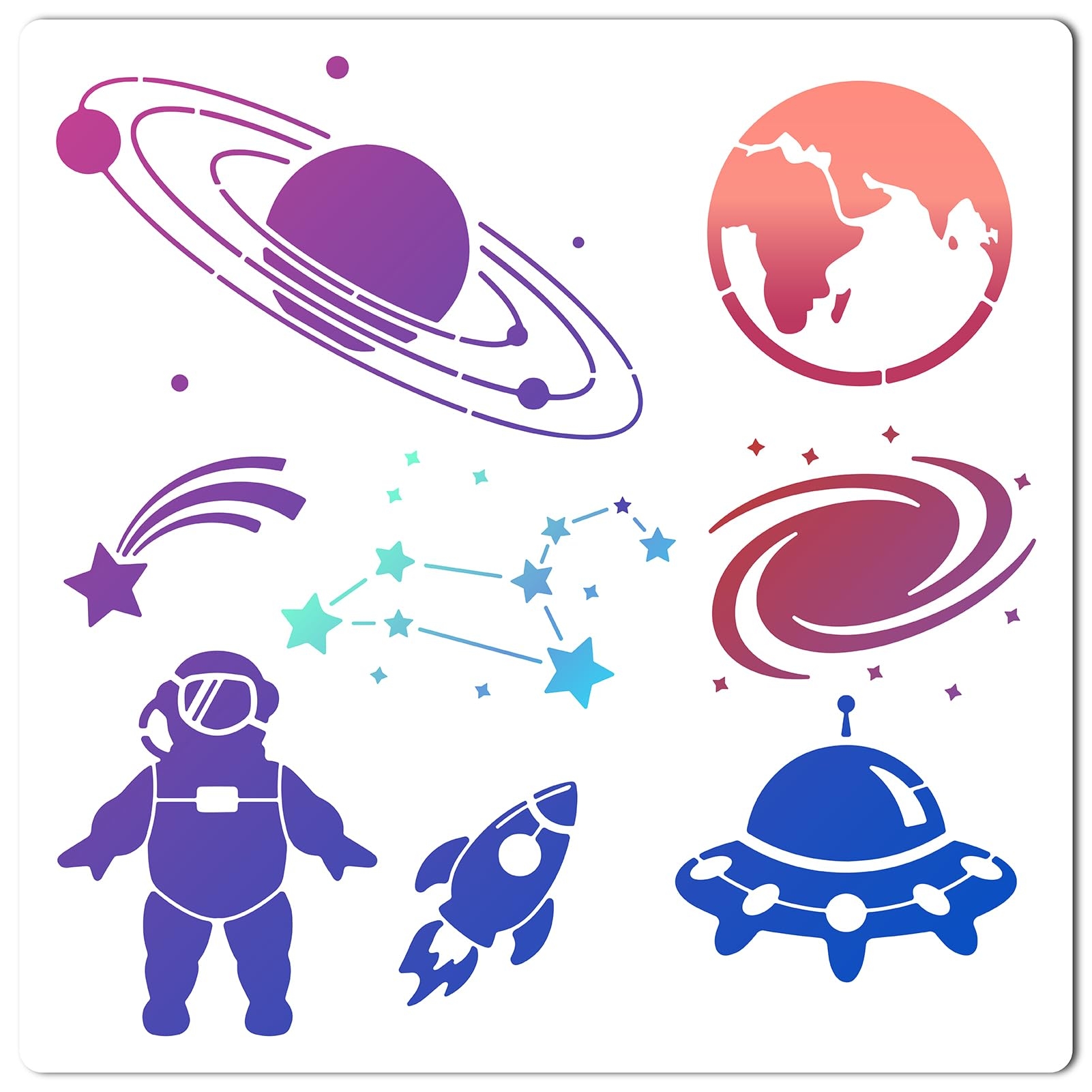 Amazon GORGECRAFT 30 30cm Solar System Planets Stencil Astronaut Template Outer Space Theme Drawing Stencils Earth Star Pattern Wall Reusable Templates For Painting On Wood DIY Scrapbook Coloring Decorative Tools Home
