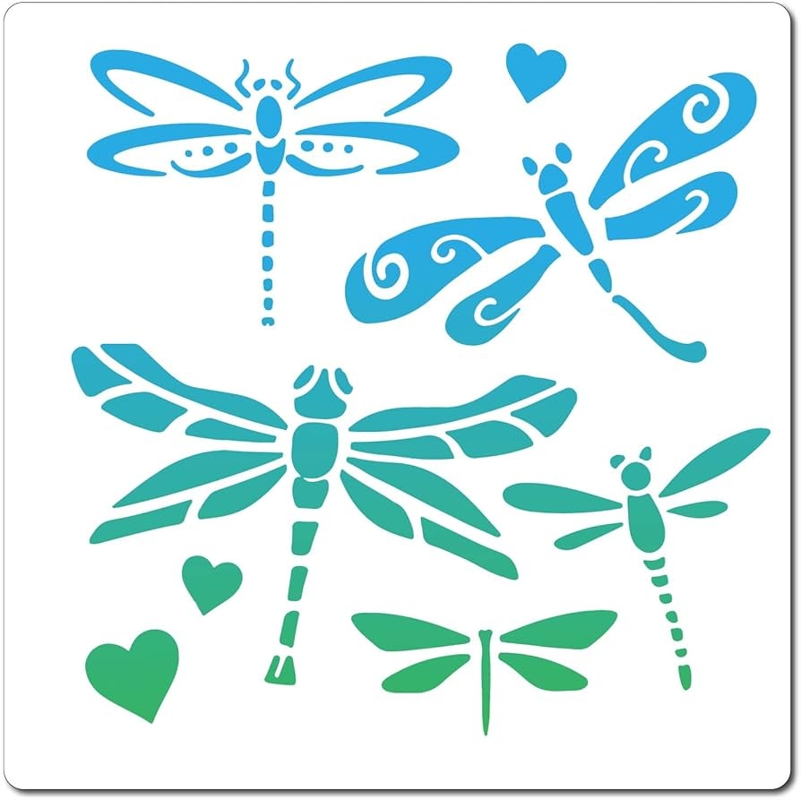 Amazon GORGECRAFT 7 1 X7 1 Dragonfly Stencil Insect Bugs Dragonflies Templates Heart Plastic Drawing Stencil Spring Templates For Painting On Wood Wall CardFabric Tile Canvas Crafts DIY Home Decor