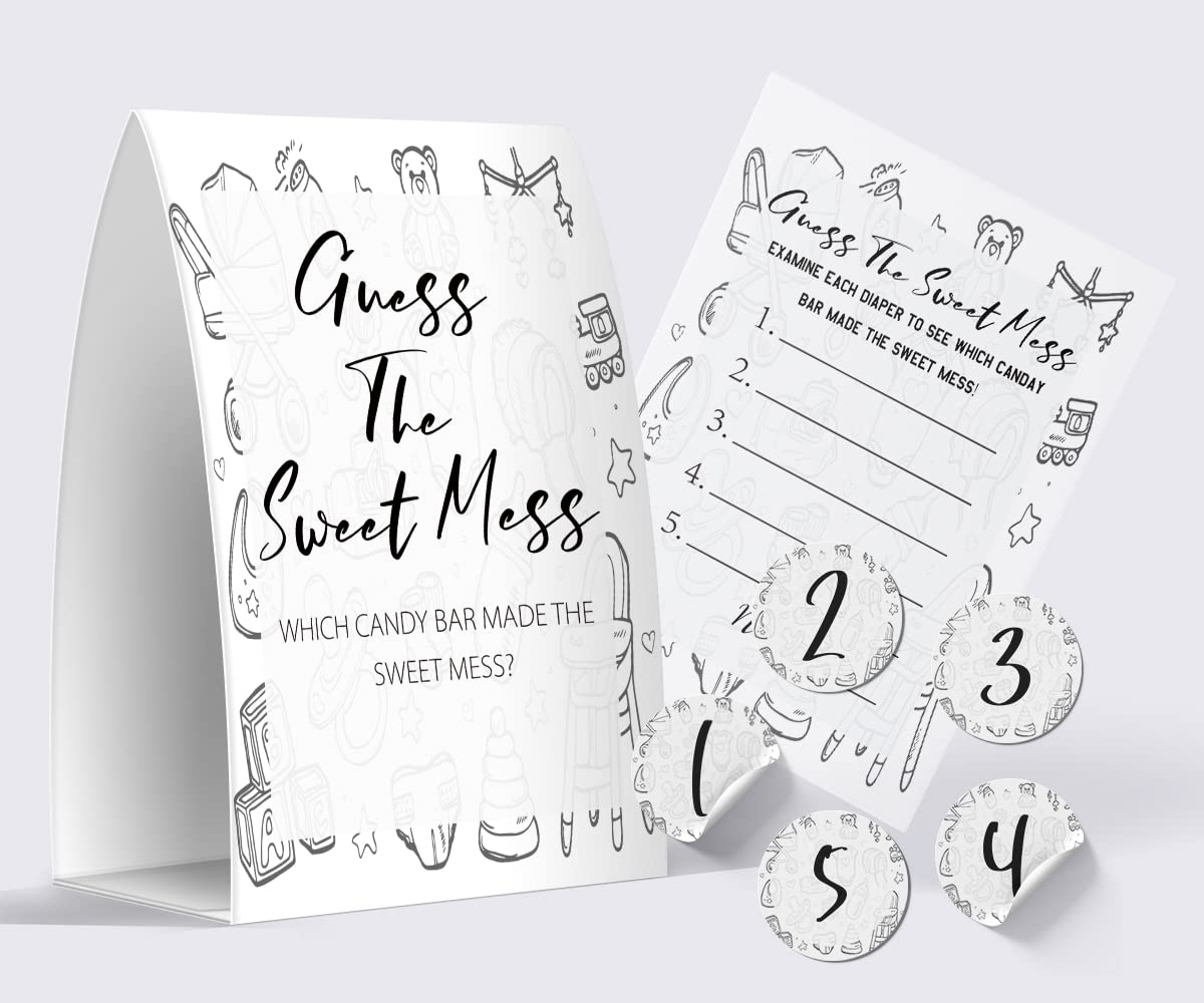 Amazon Guess The Sweet Mess Dirty Diaper Game Baby Shower Games Guess The Sweet Name That Poo gs013A Home Kitchen