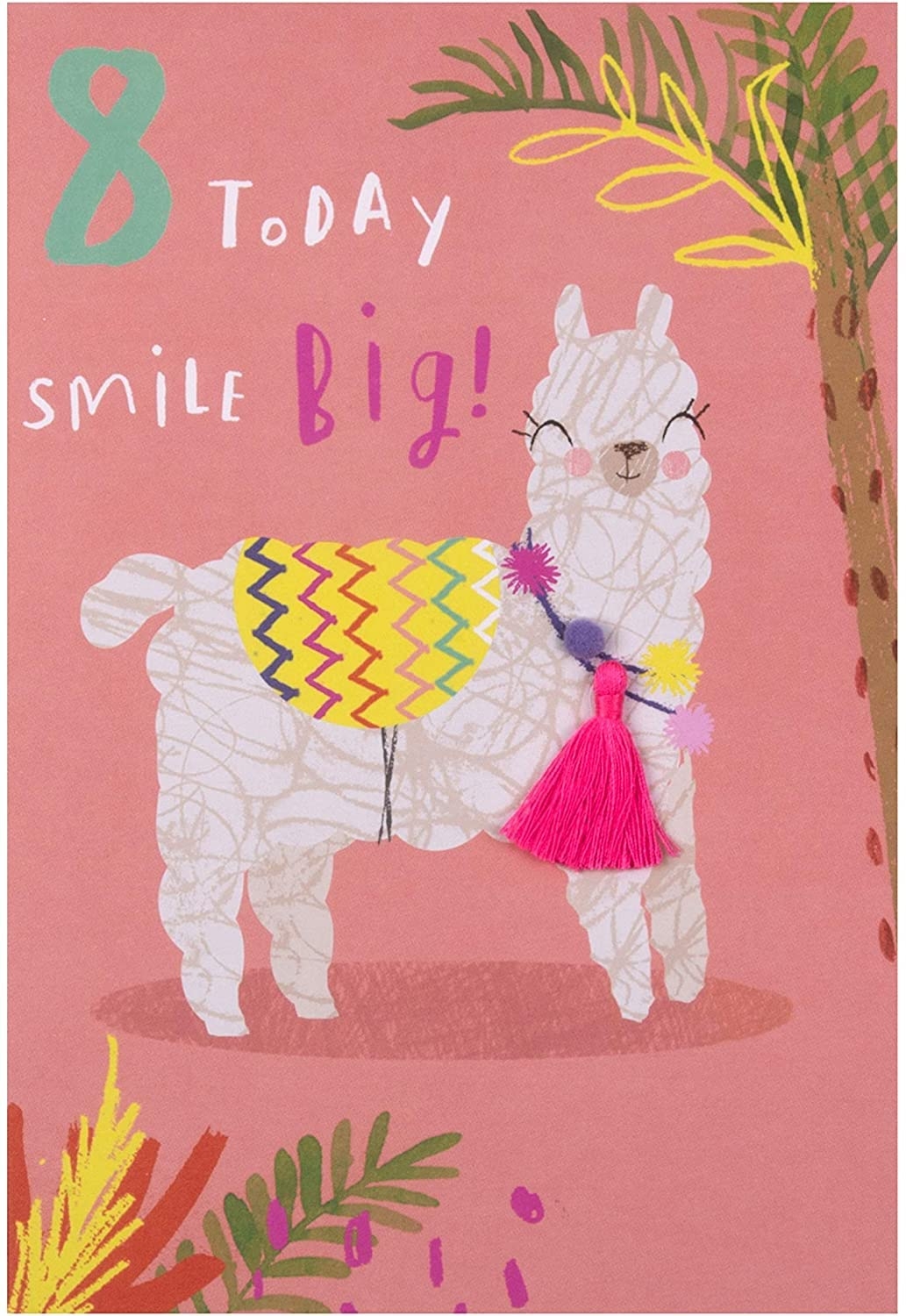 Amazon Hallmark Age 8 Birthday Card Quirky Llama Design With Tassel And Pom Office Products