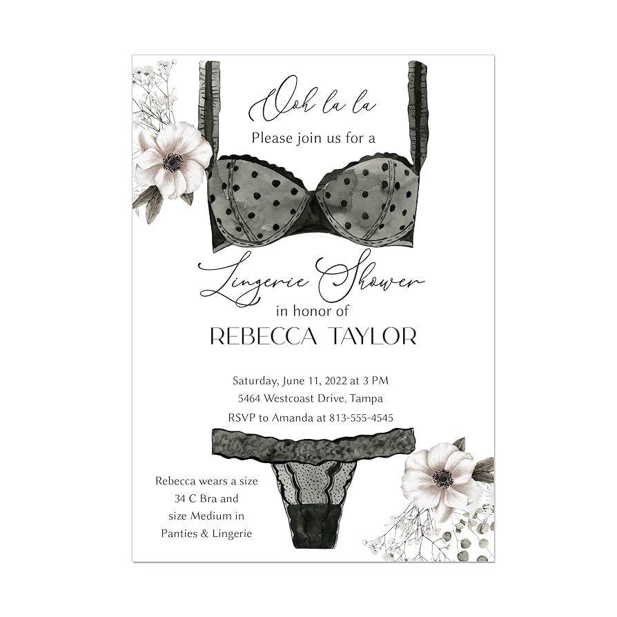 Free Printable Lingerie Shower Invitations
